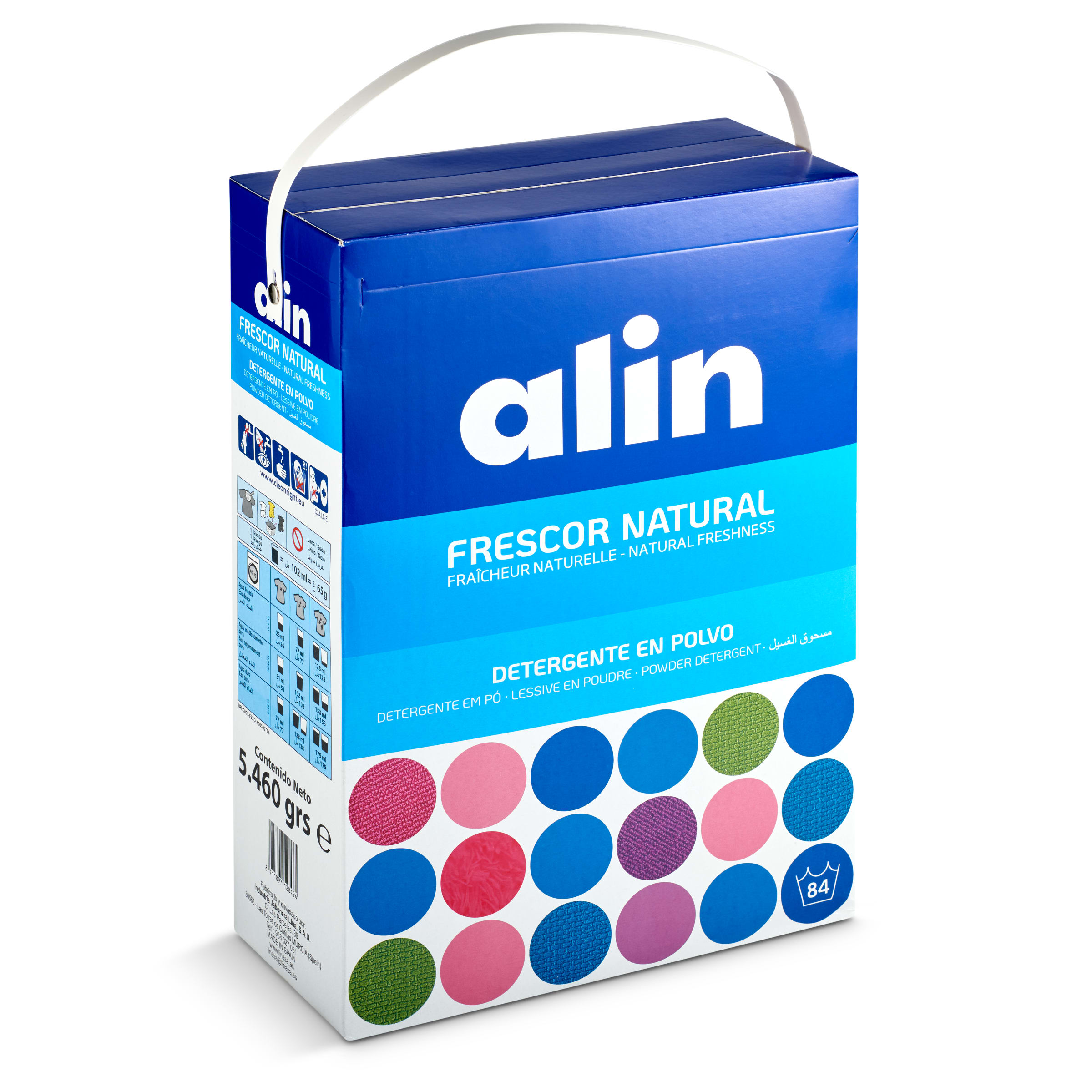 ALIN detergente máquina frescor natural maleta 84 cacitos