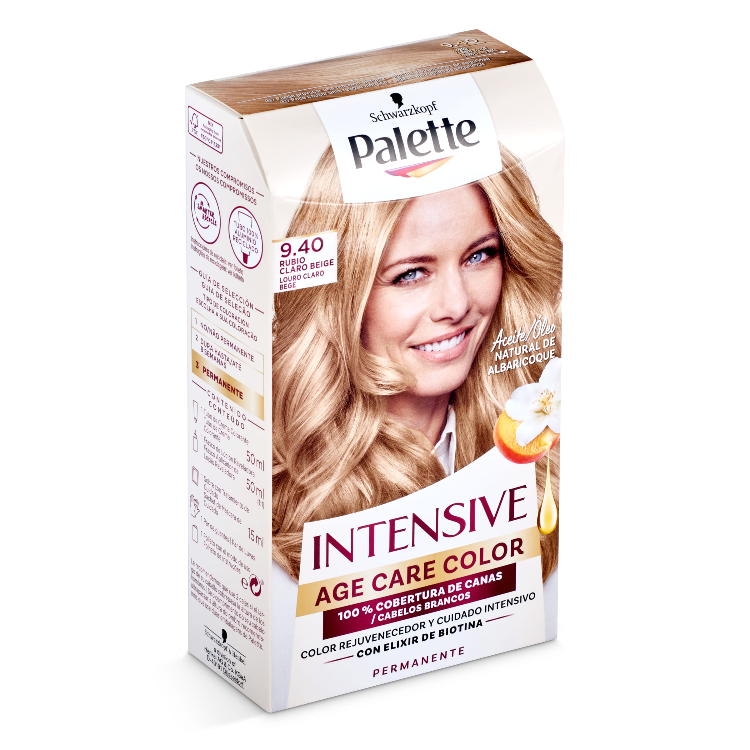 PALETTE intensive age color tinte Rubio Claro Beige Nº 9.4 caja 1 ud