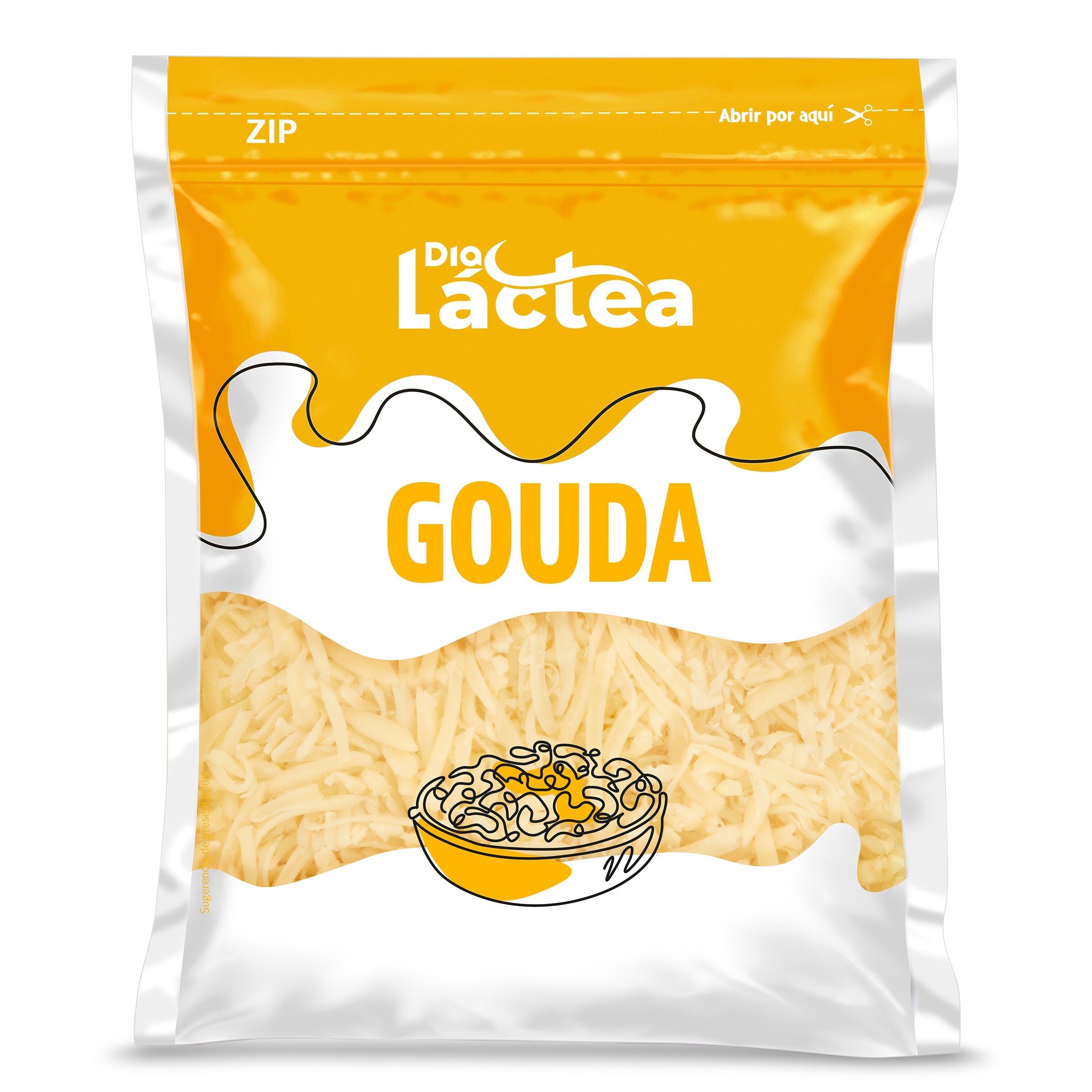 Queso gouda rallado DIA LACTEA  BOLSA 200 GR