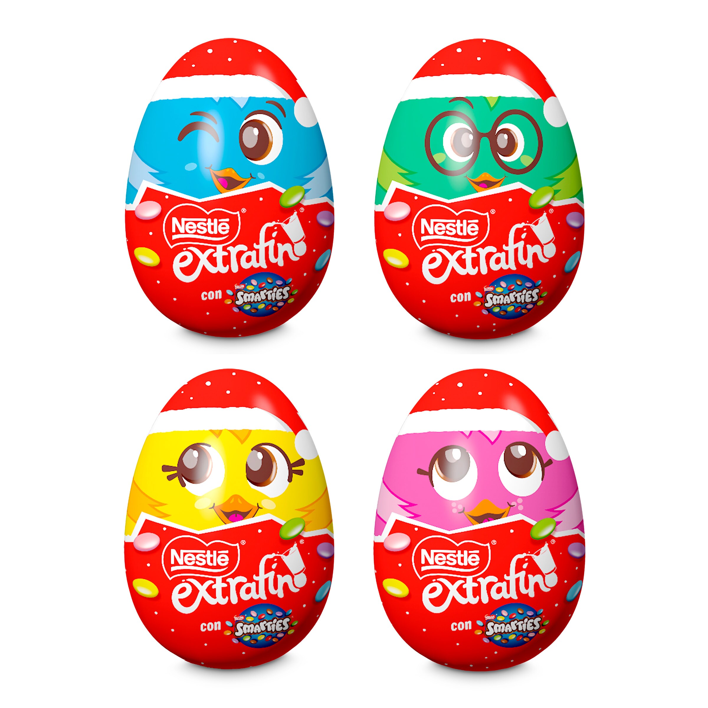 Huevos de chocolate con leche rellenos de smarties Nestlé 50 g