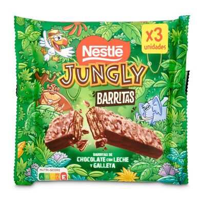 Barritas de chocolate y galleta Nestlé Jungly bolsa 102 g-0 Barritas de chocolate y galleta Nestlé Jungly bolsa 102 g-0