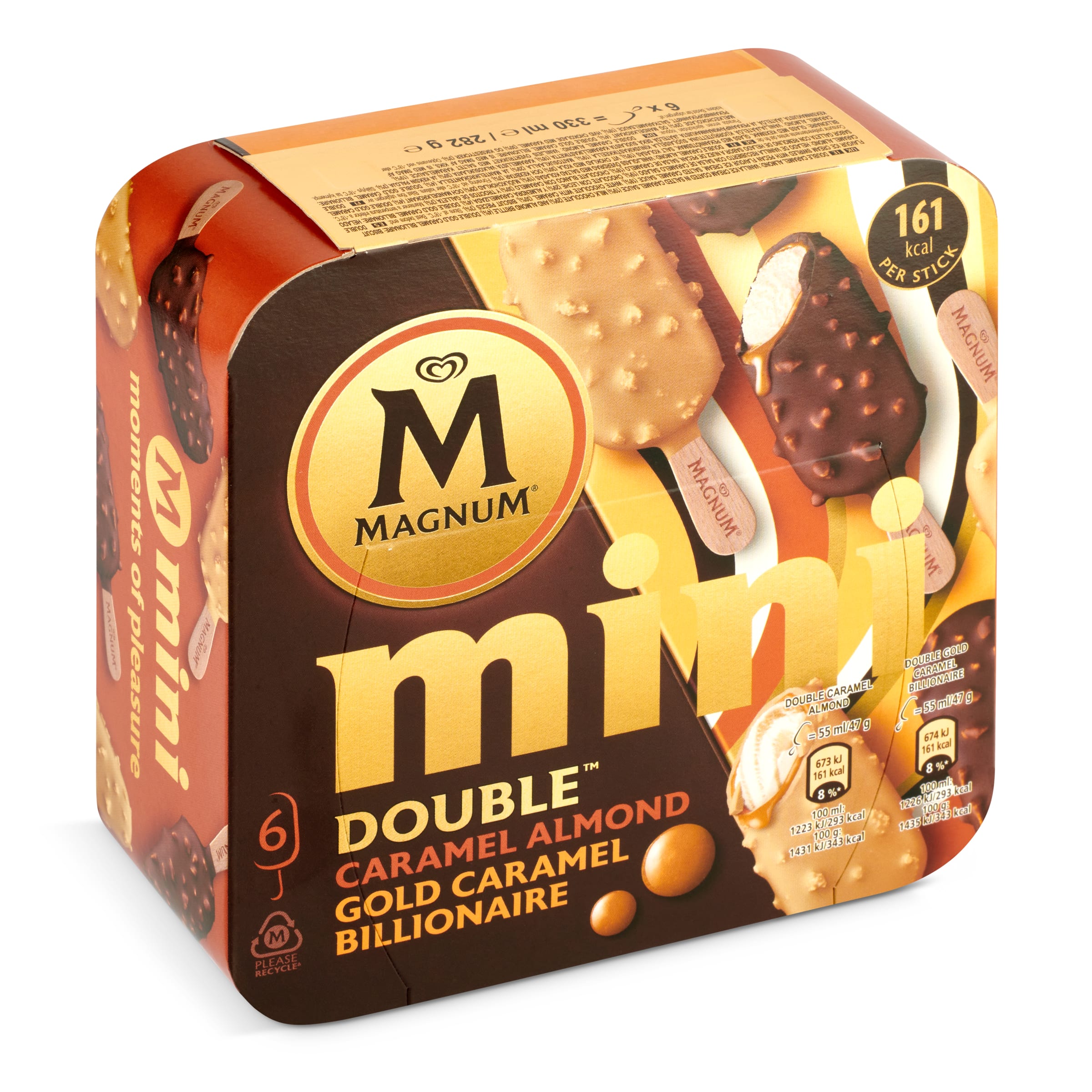 MAGNUM helados mini bombón caramel mania caja 6 uds 282 g