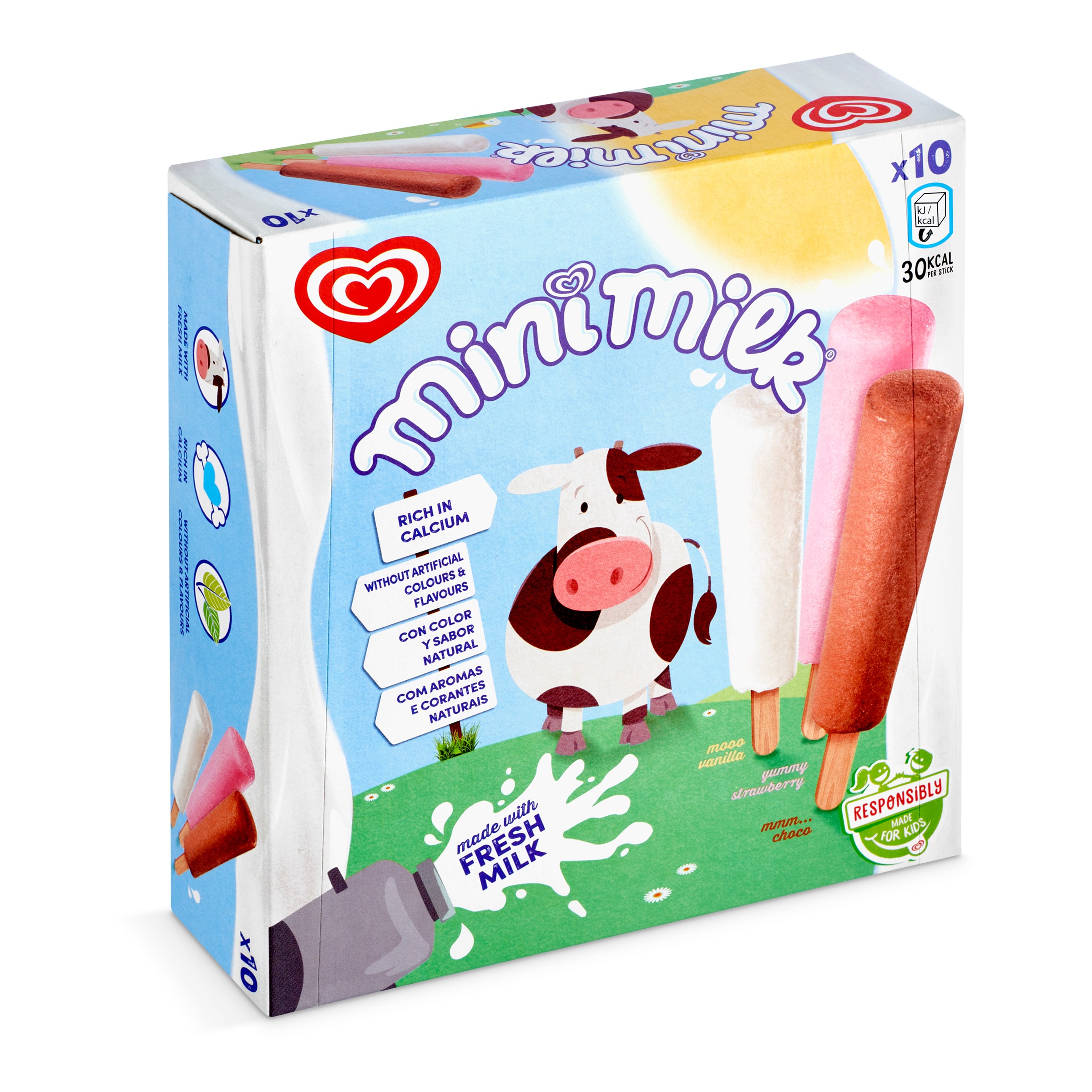 Helado de leche sabores variados 10 unidades Frigo caja 230 g