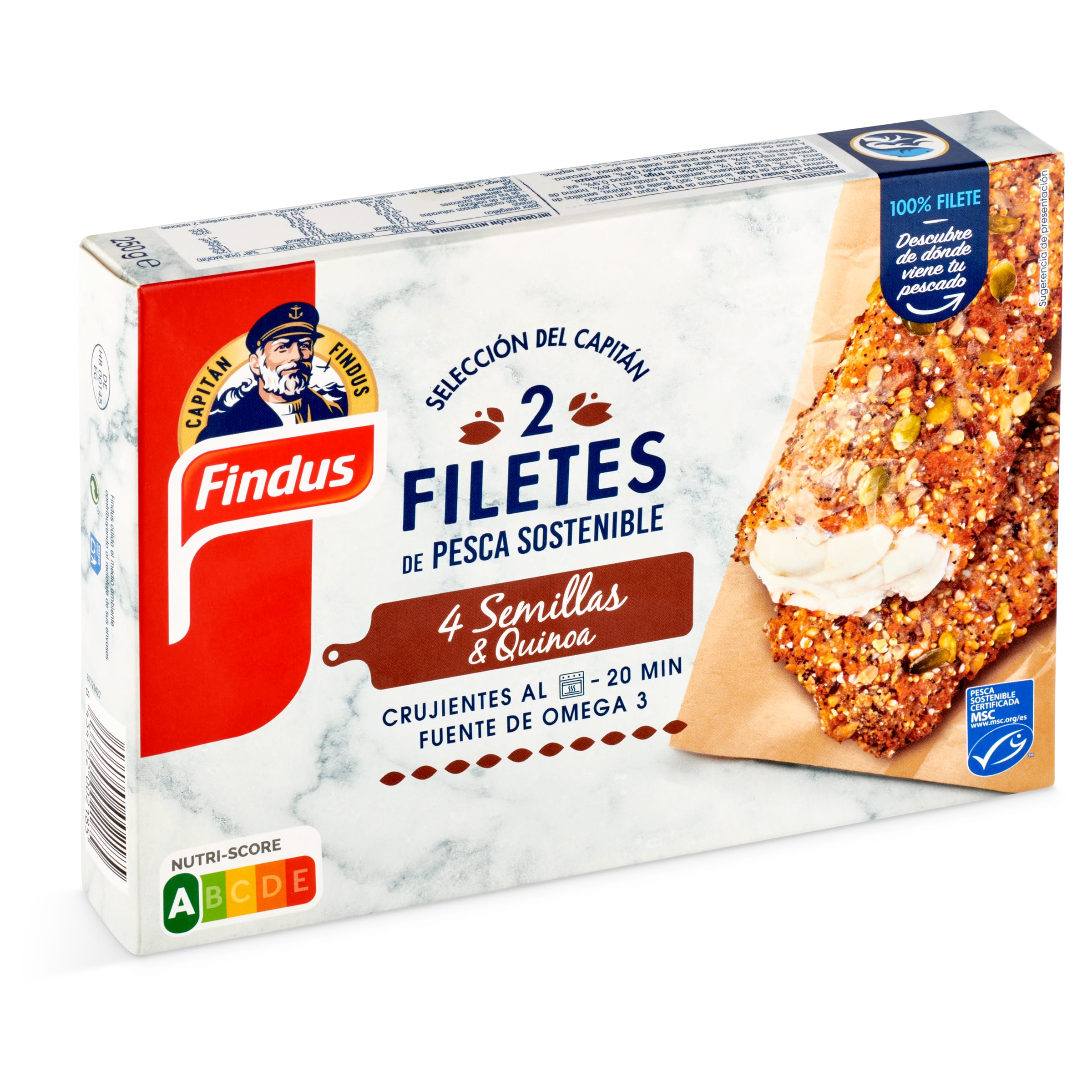 FINDUS filete de pescado con semillas y quinoa caja 250 gr