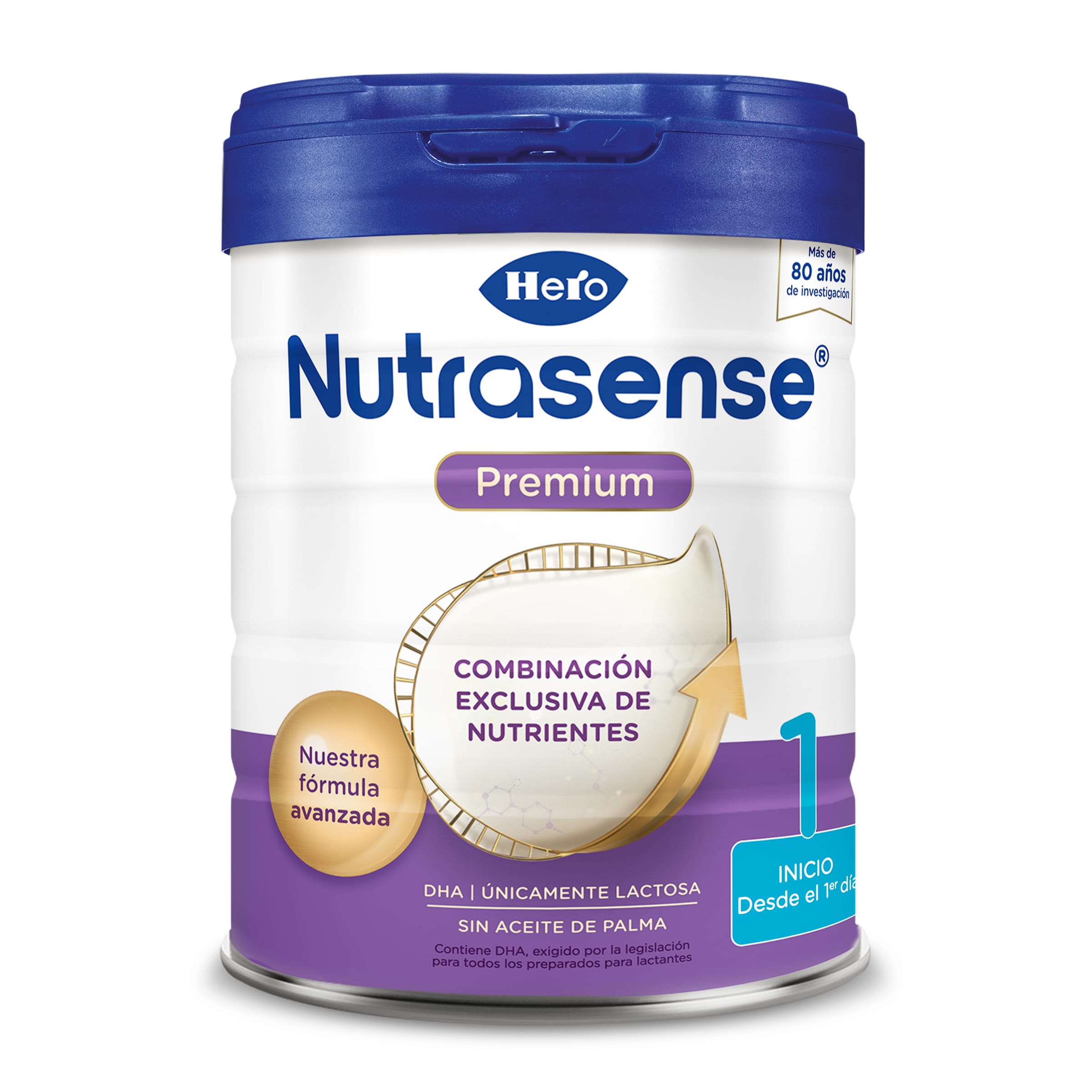 HERO BABY leche en polvo nutrasense premium 1 bote 800 gr