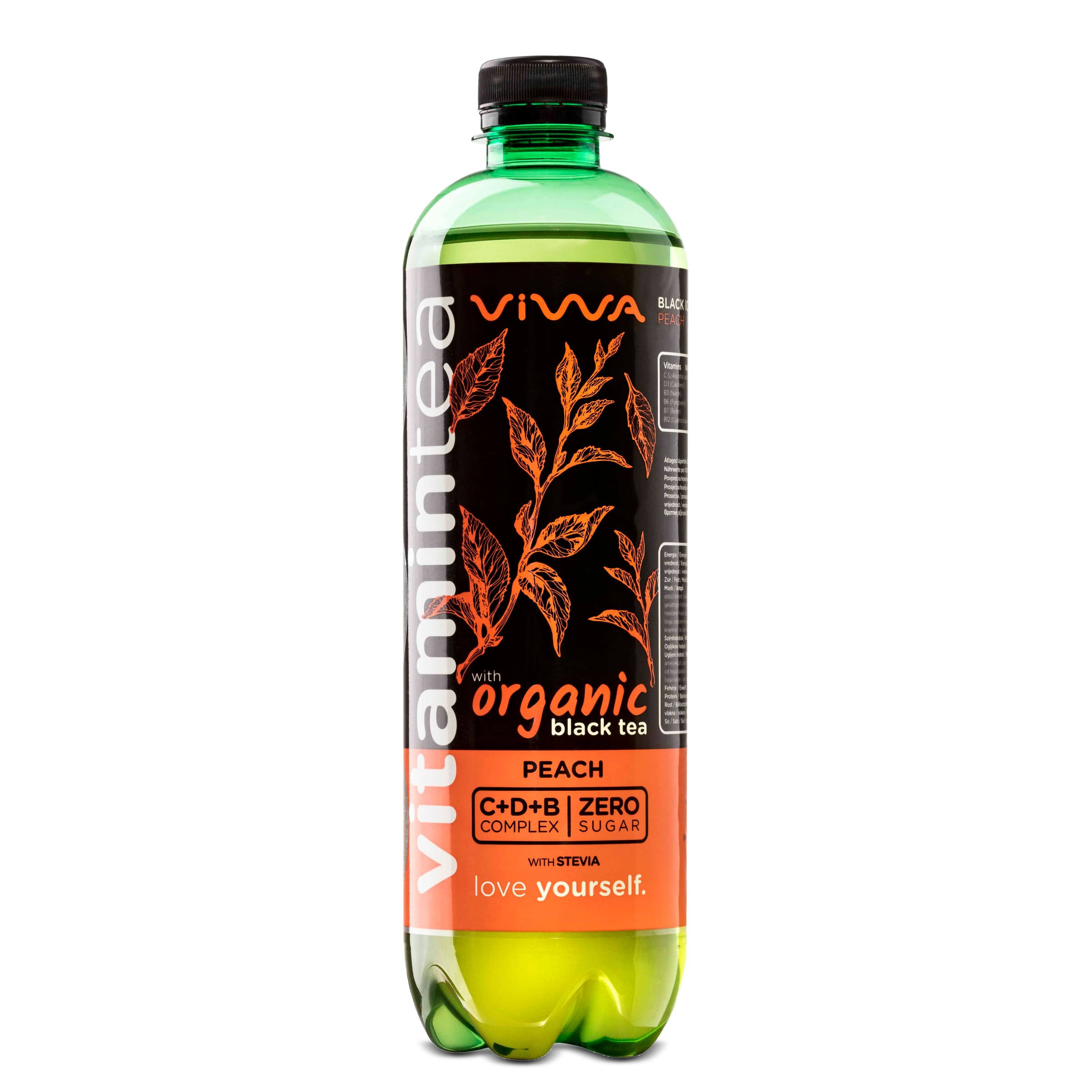 Refresco vitamin té negro con melocotón zero VIWA   BOTELLA 60 CL