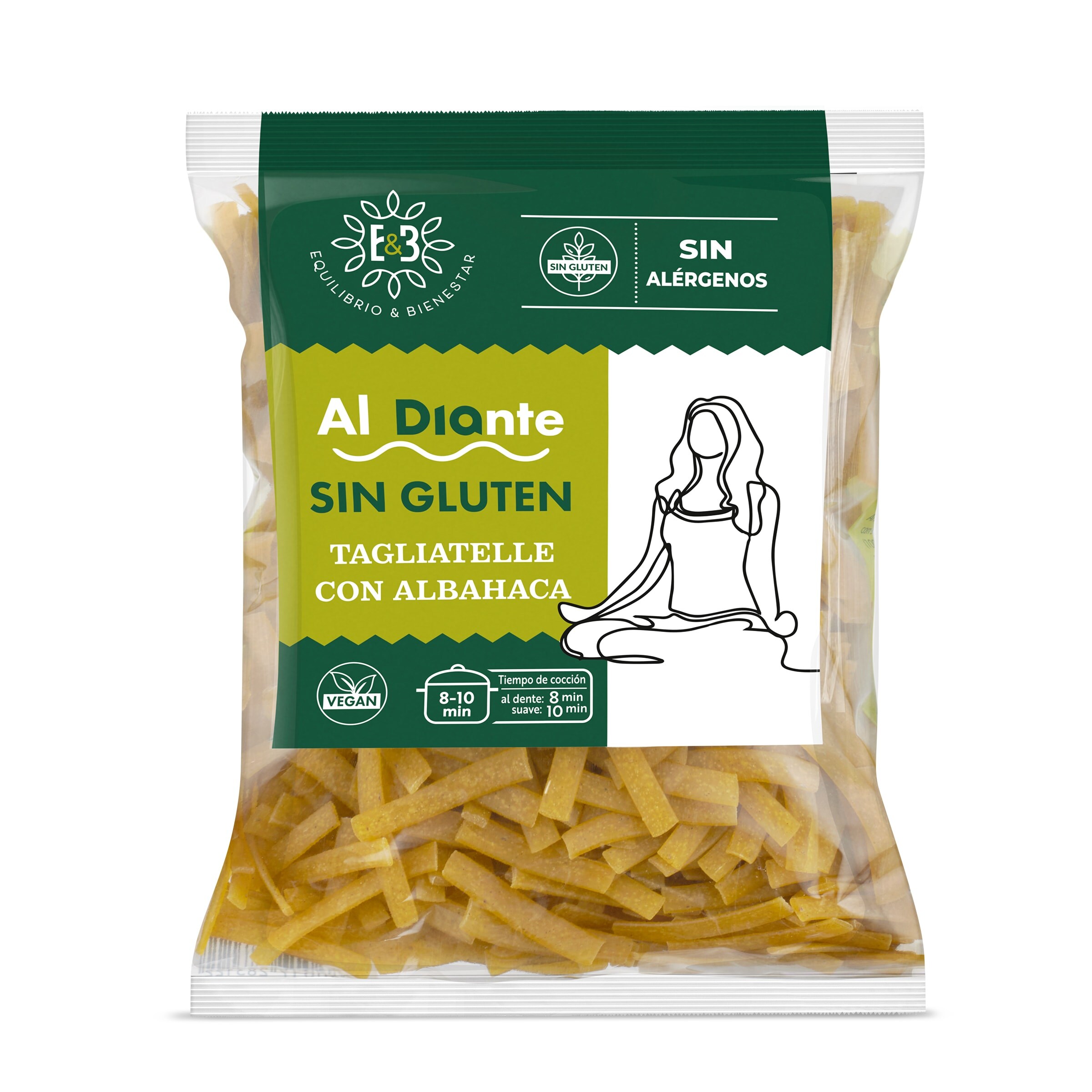 Pasta tagliatelle con albahaca sin gluten equilibrio & bienestar Al diante bolsa 250 g