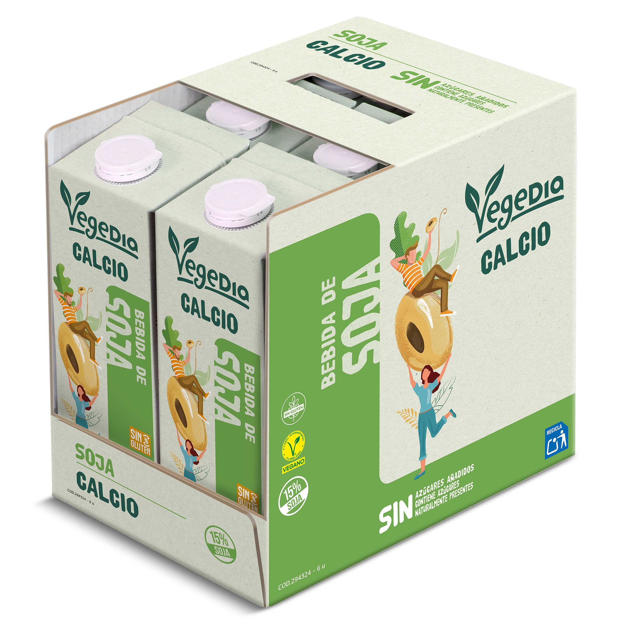 Bebida de soja con calcio Dia Vegedia pack 6 x 1 L