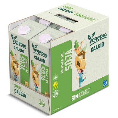 Bebida de soja con calcio Dia Vegedia pack 6 x 1 L-0 Bebida de soja con calcio Dia Vegedia pack 6 x 1 L-0