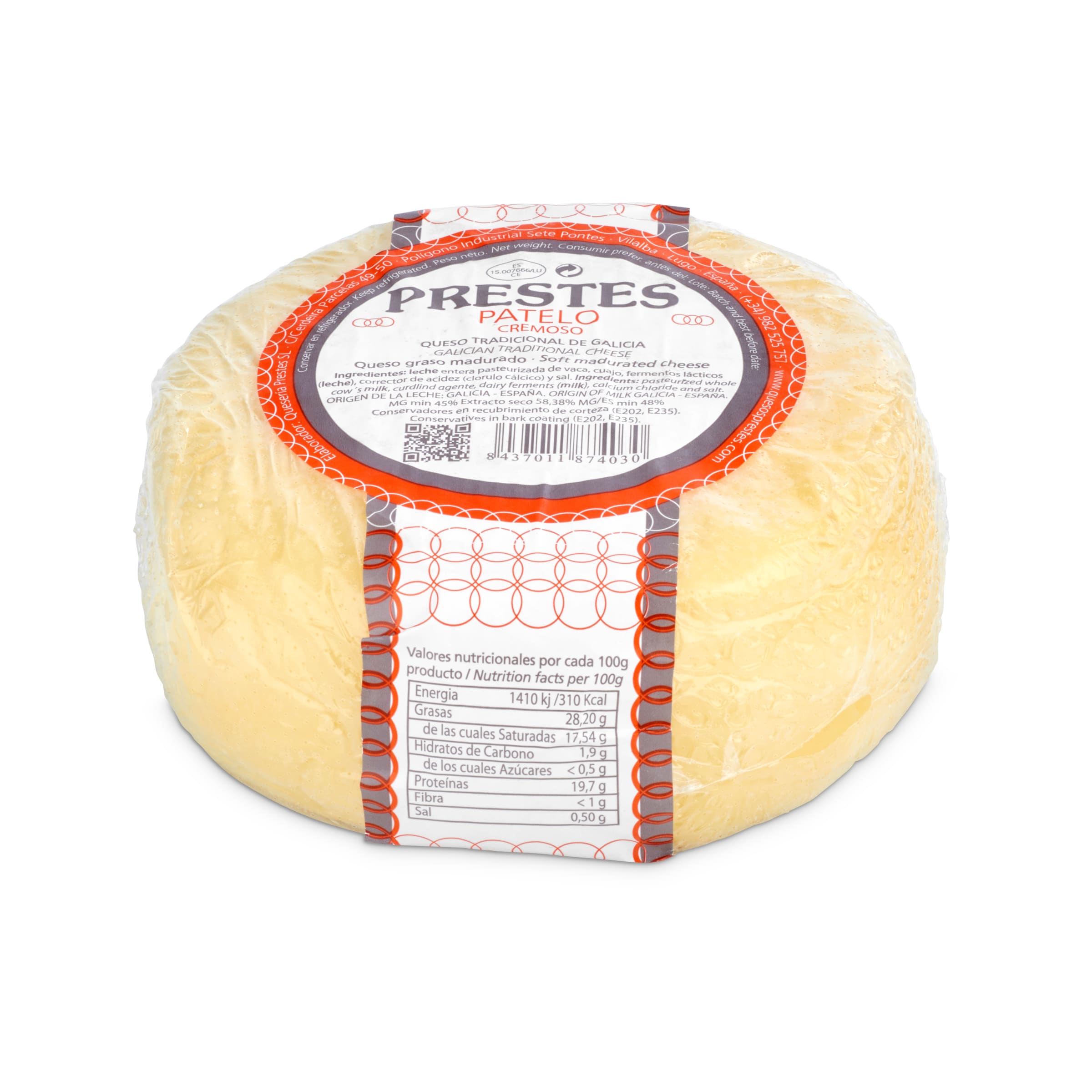 PRESTES queso del país patelo cremoso pieza 750 gr