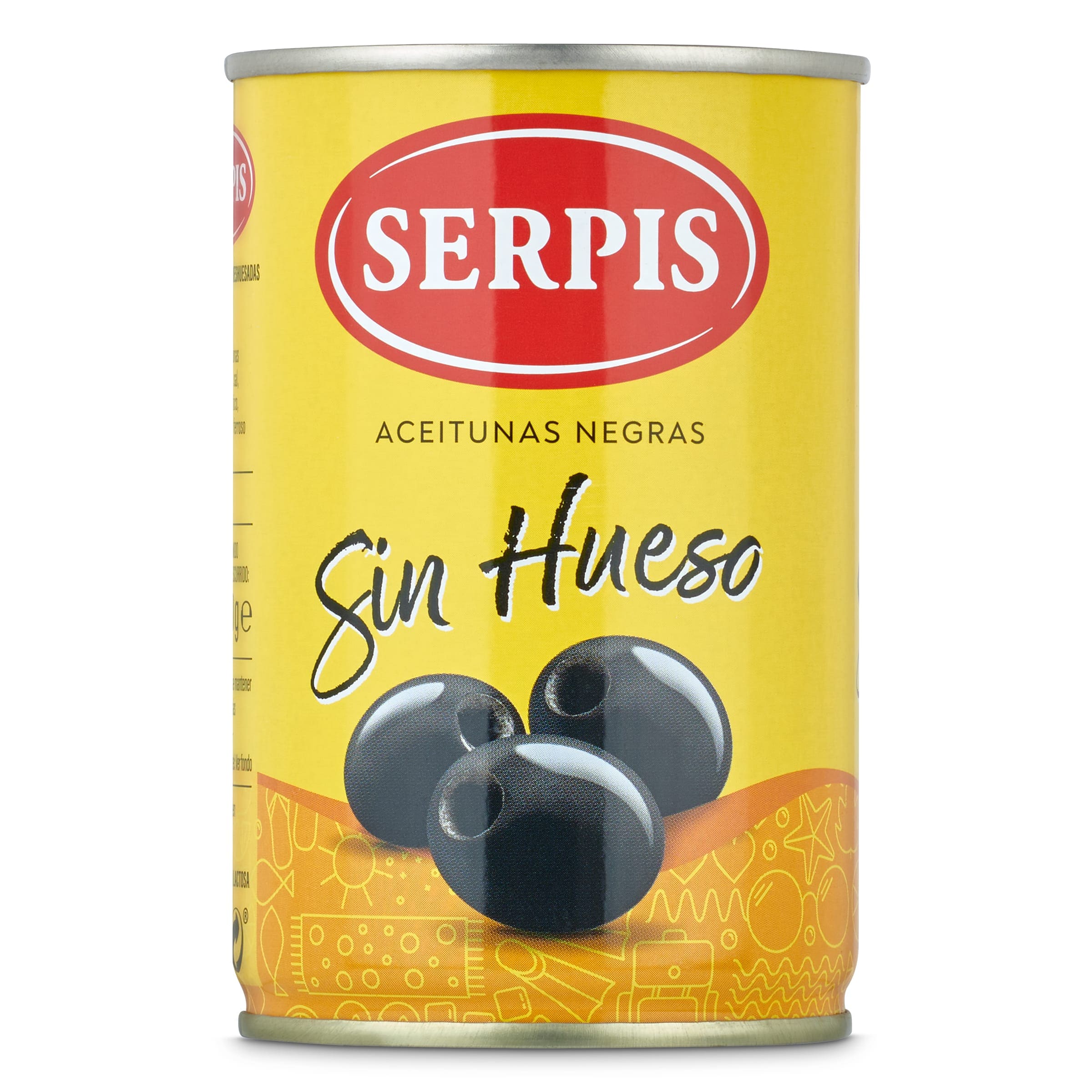 SERPIS aceitunas negras sin hueso lata 130 gr