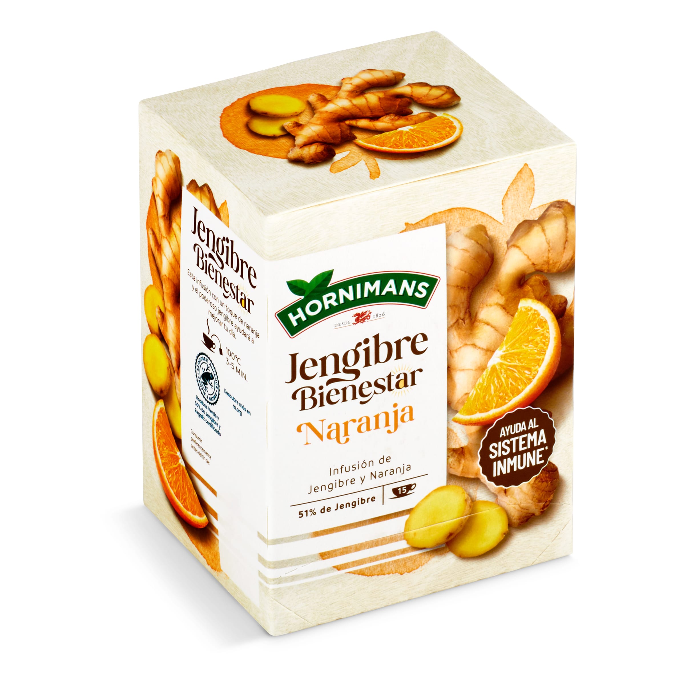Infusión de jengibre y naranja Hornimans caja 15 unidades