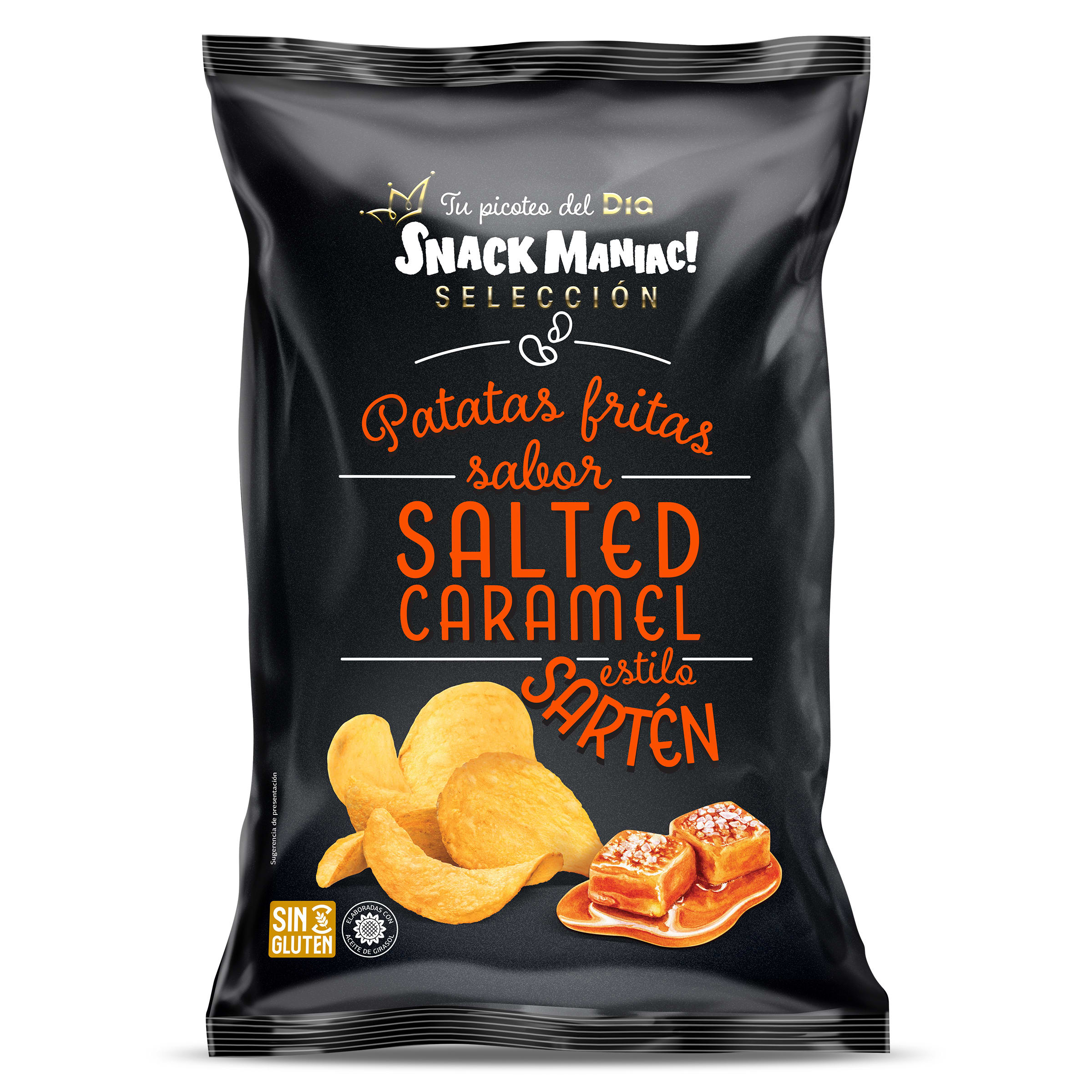 Patatas fritas a la sartén sabor caramelo y sal  Snack Maniac de Dia bolsa 130 g