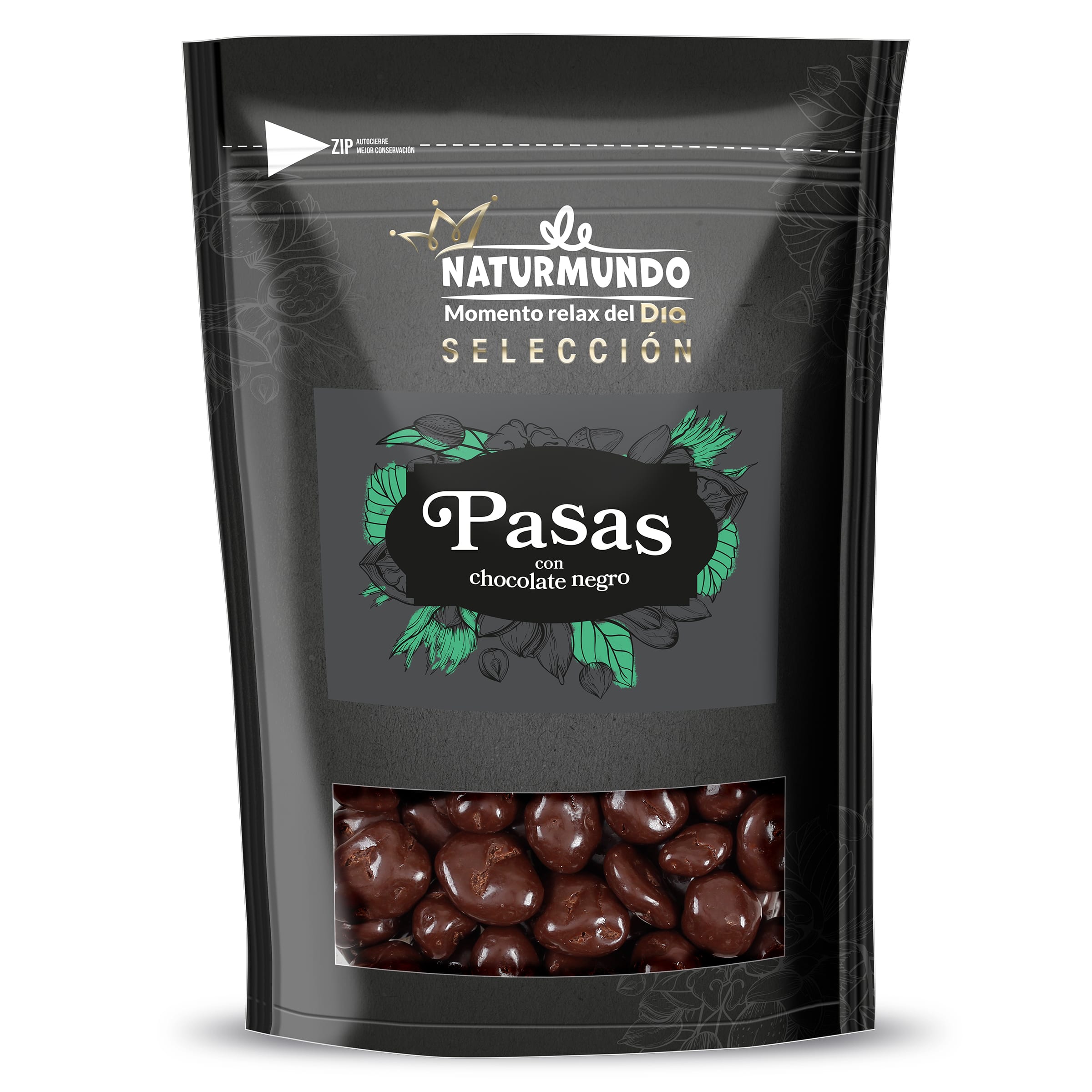 Pasas recubiertas con chocolate negro Naturmundo bolsa 150 g