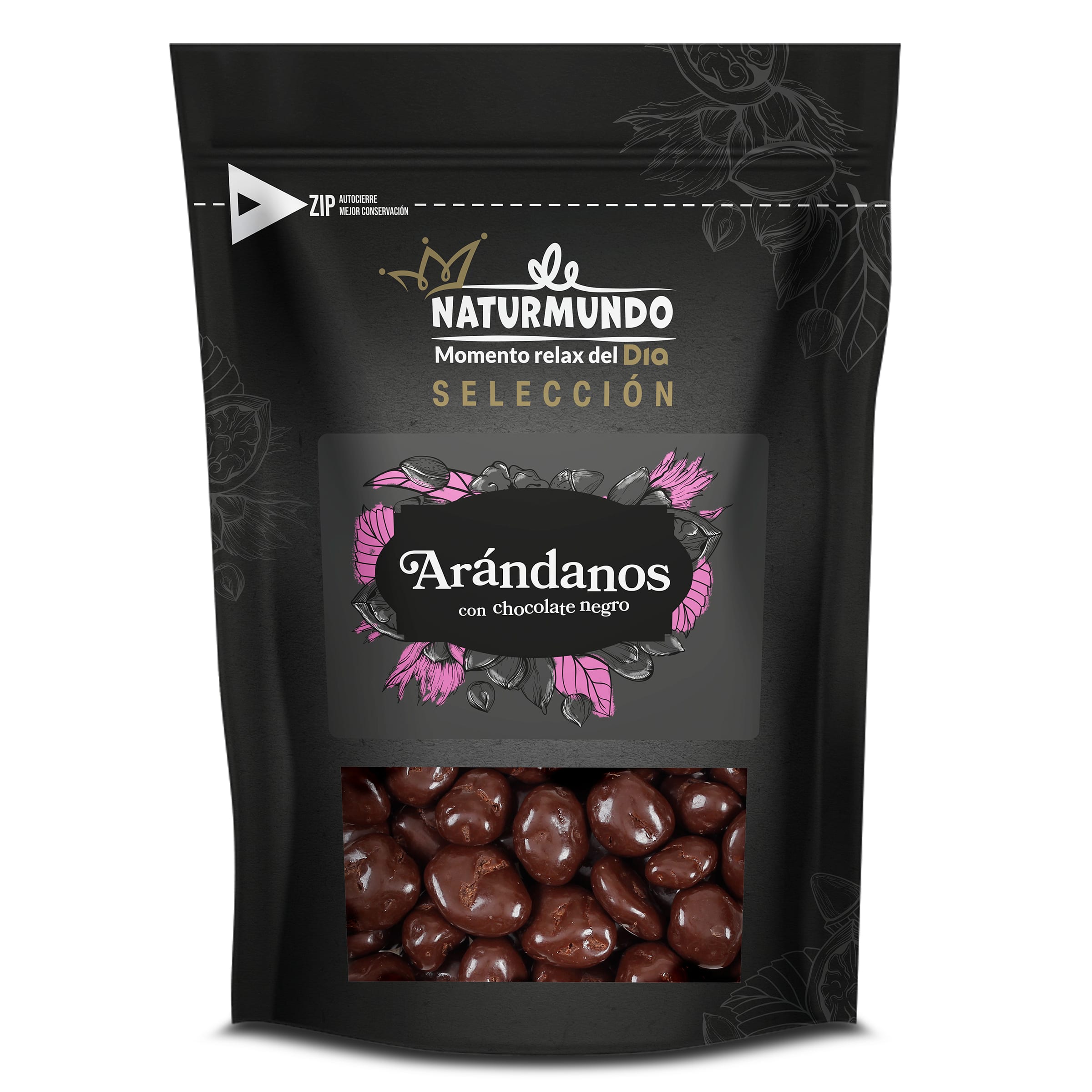 Arándanos recubiertos de chocolate negro Naturmundo bolsa 150 g