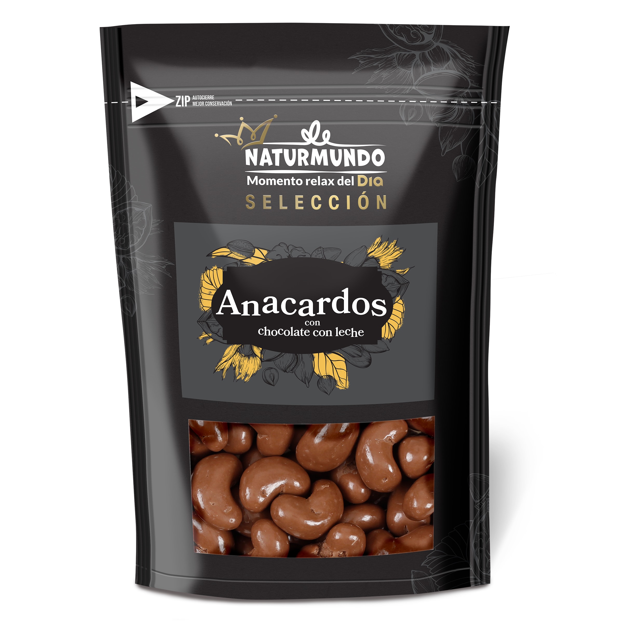 Anacardos recubiertos con chocolate con leche Naturmundo bolsa 150 g
