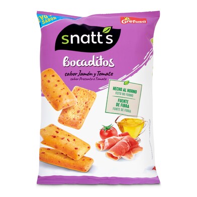 bocaditos sabor jamón y tomate Snatt's bolsa 110 g-0