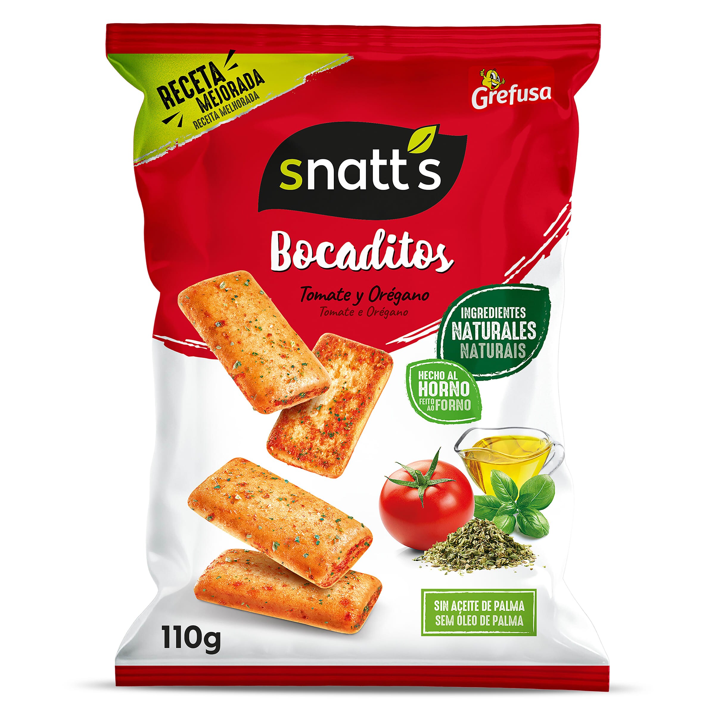 SNATT'S mediterráneas de tomate y orégano bolsa 127 gr