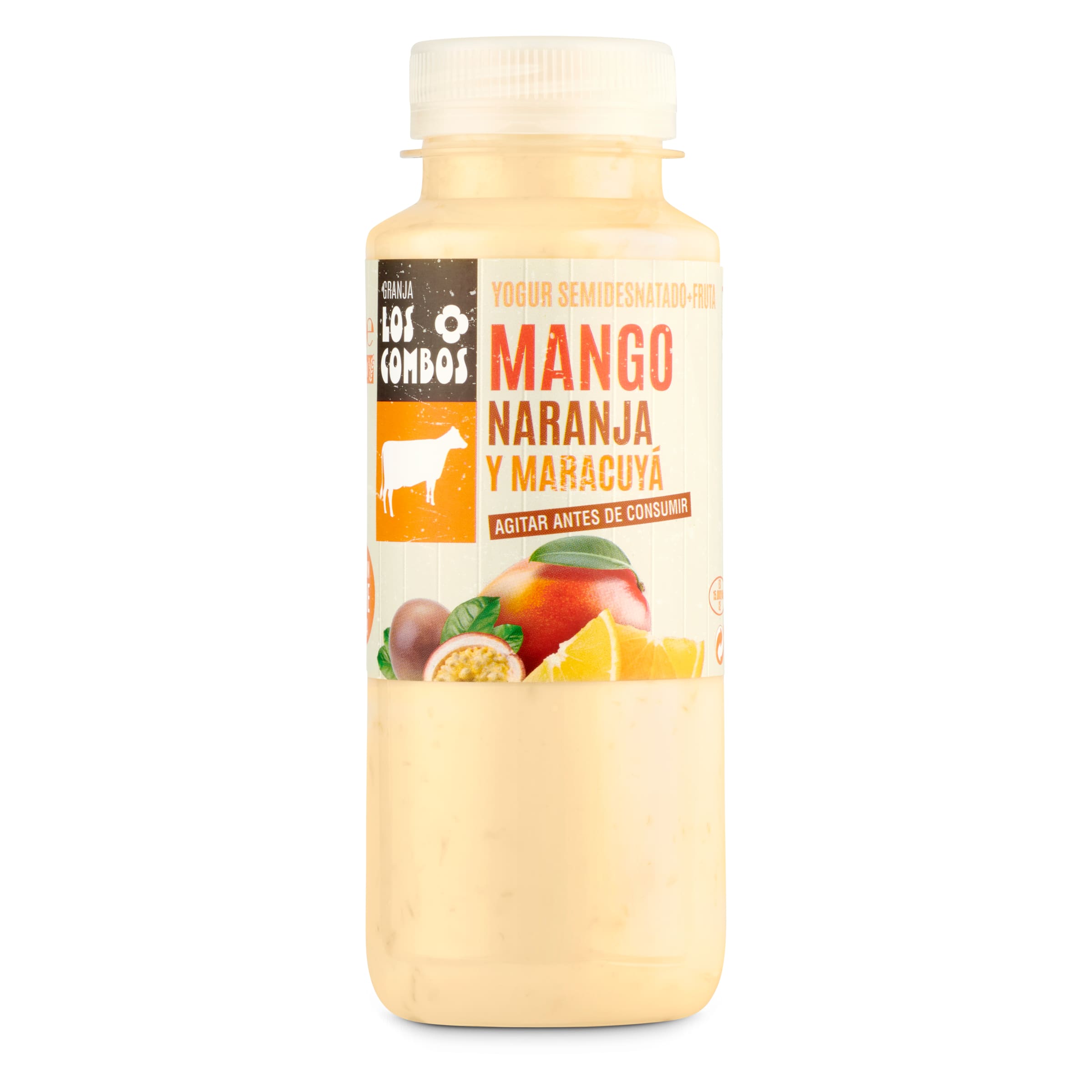LOS COMBOS yogur líquido de mango, naranja y maracuyá botella 250 ml
