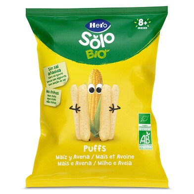 Snack de maíz y avena ecológico puffs Hero bolsa 25 g-0 Snack de maíz y avena ecológico puffs Hero bolsa 25 g-0