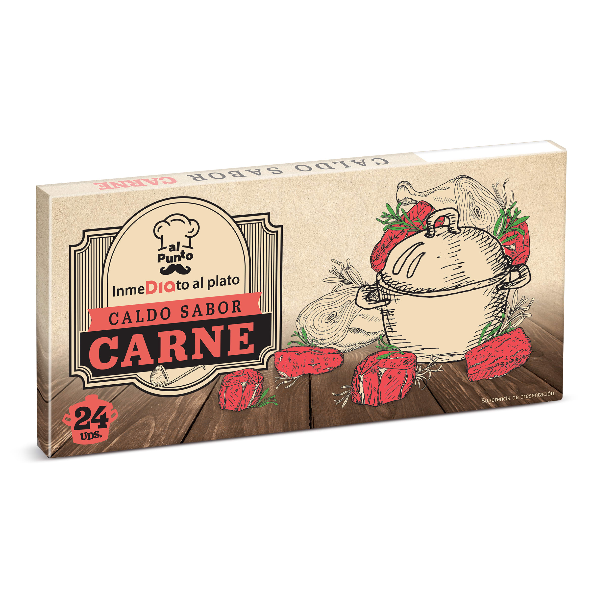 Caldo sabor a carne Al Punto caja 24 unidades