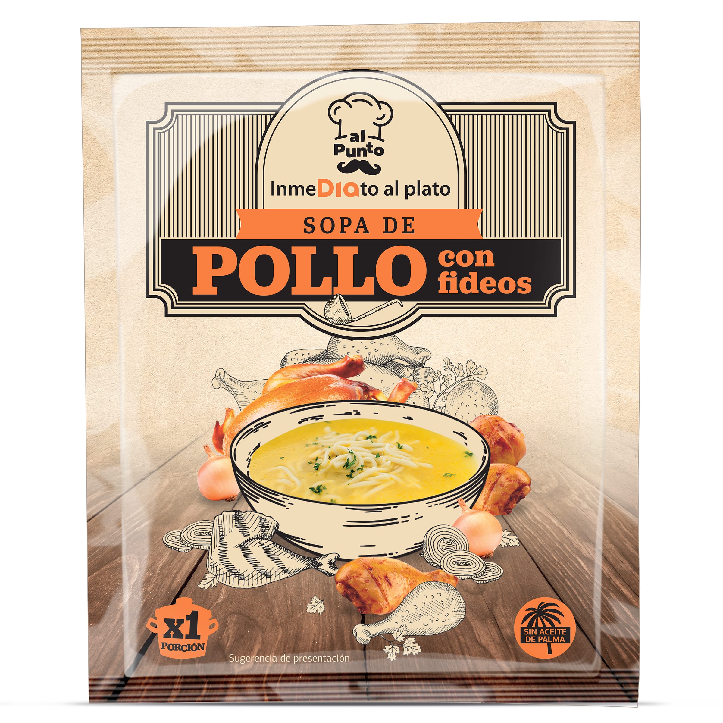 Sopa de pollo con fideos Al Punto sobre 71 g