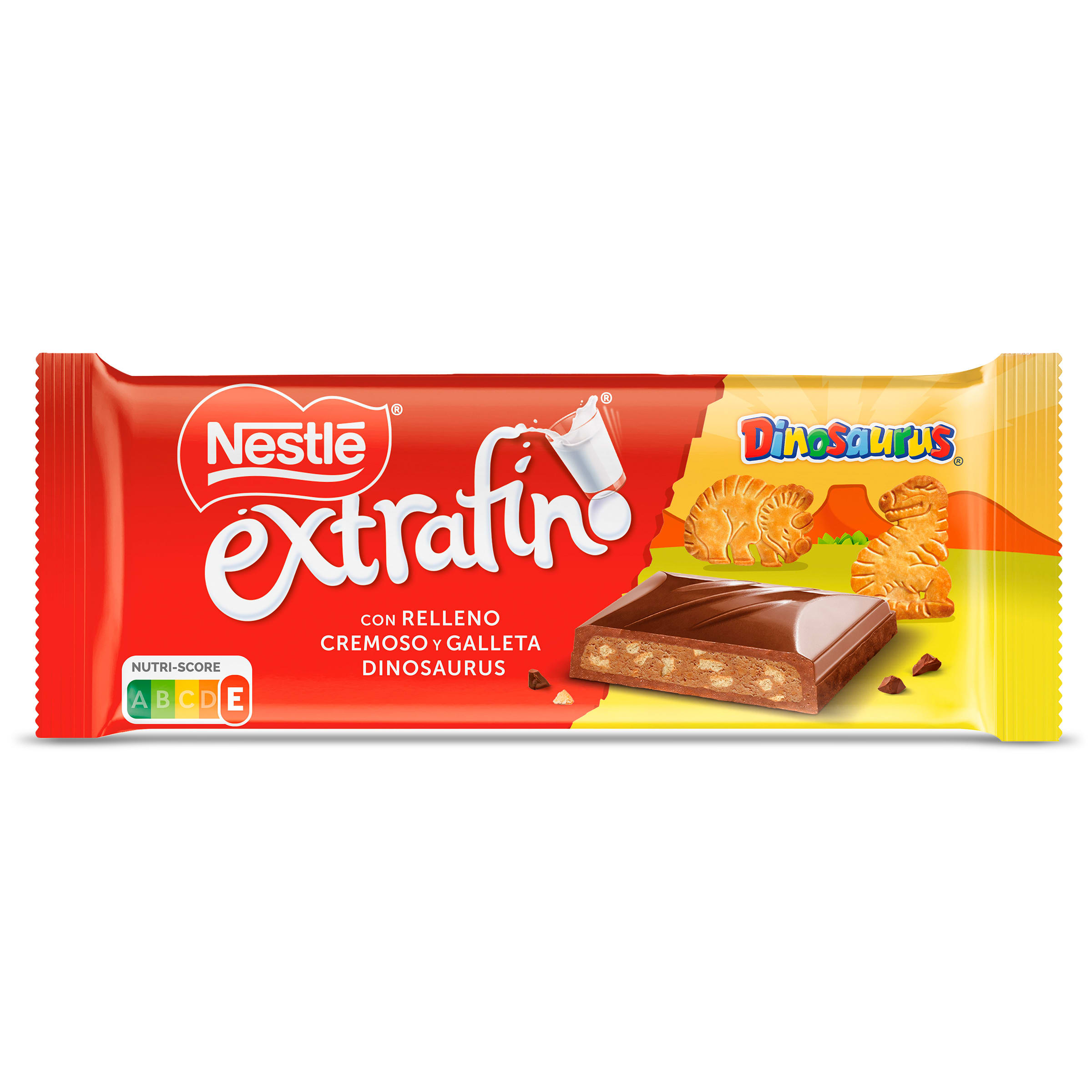 Chocolate con leche con relleno cremoso y trocitos de galleta Dinosaurus  NESTLE   84 GR
