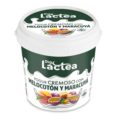 Yogur cremoso con melocotón y maracuyá Dia Láctea tarrina 1 Kg-0 Yogur cremoso con melocotón y maracuyá Dia Láctea tarrina 1 Kg-0