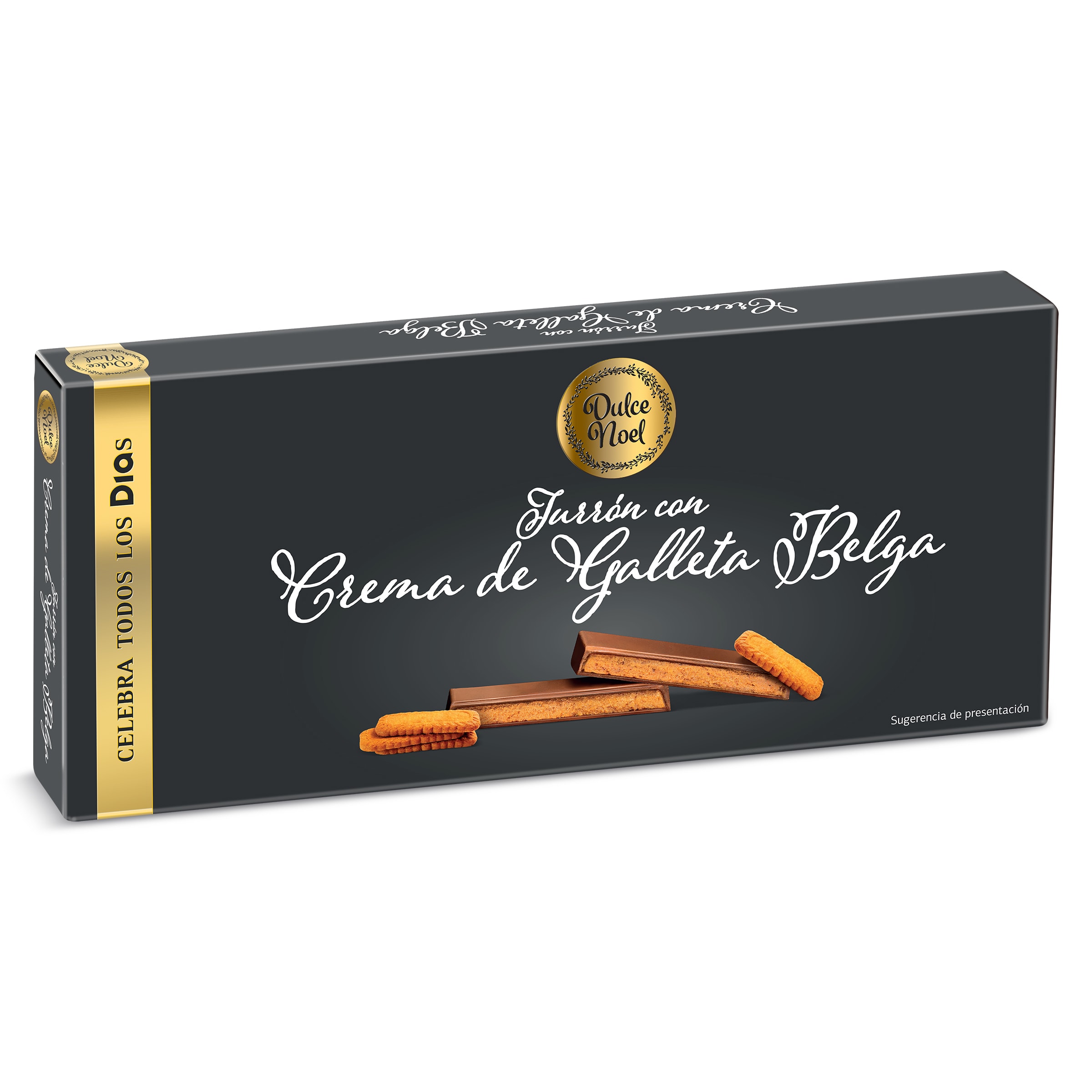 Turrón con crema de galleta belga Dulce Noel caja 150 g