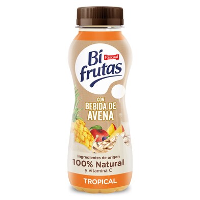 Bebida de zumo de frutas tropical con bebida de avena Pascual Bifrutas botella 240 ml-0