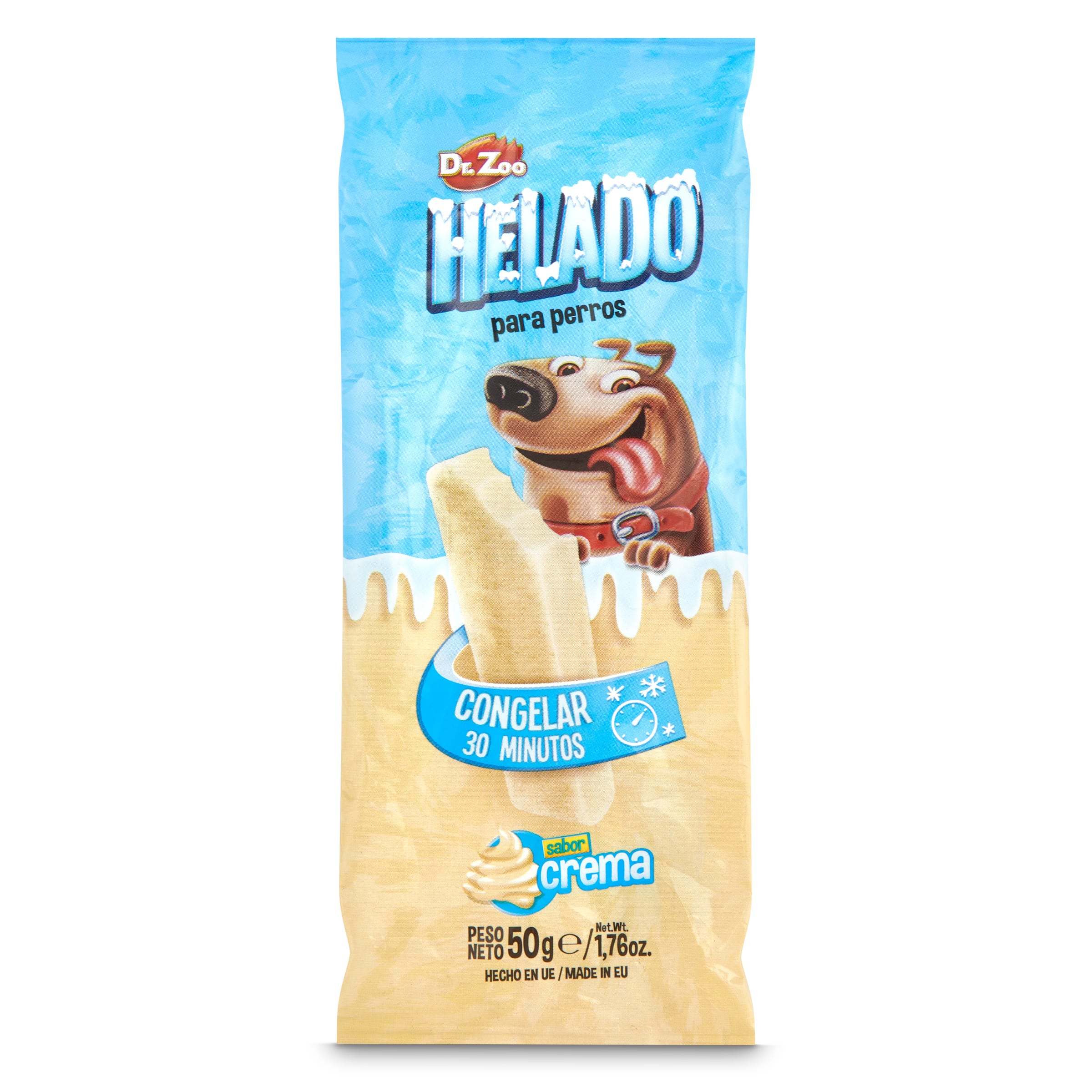Helado para perros sabor crema DR.ZOO   BOLSA 50 GR