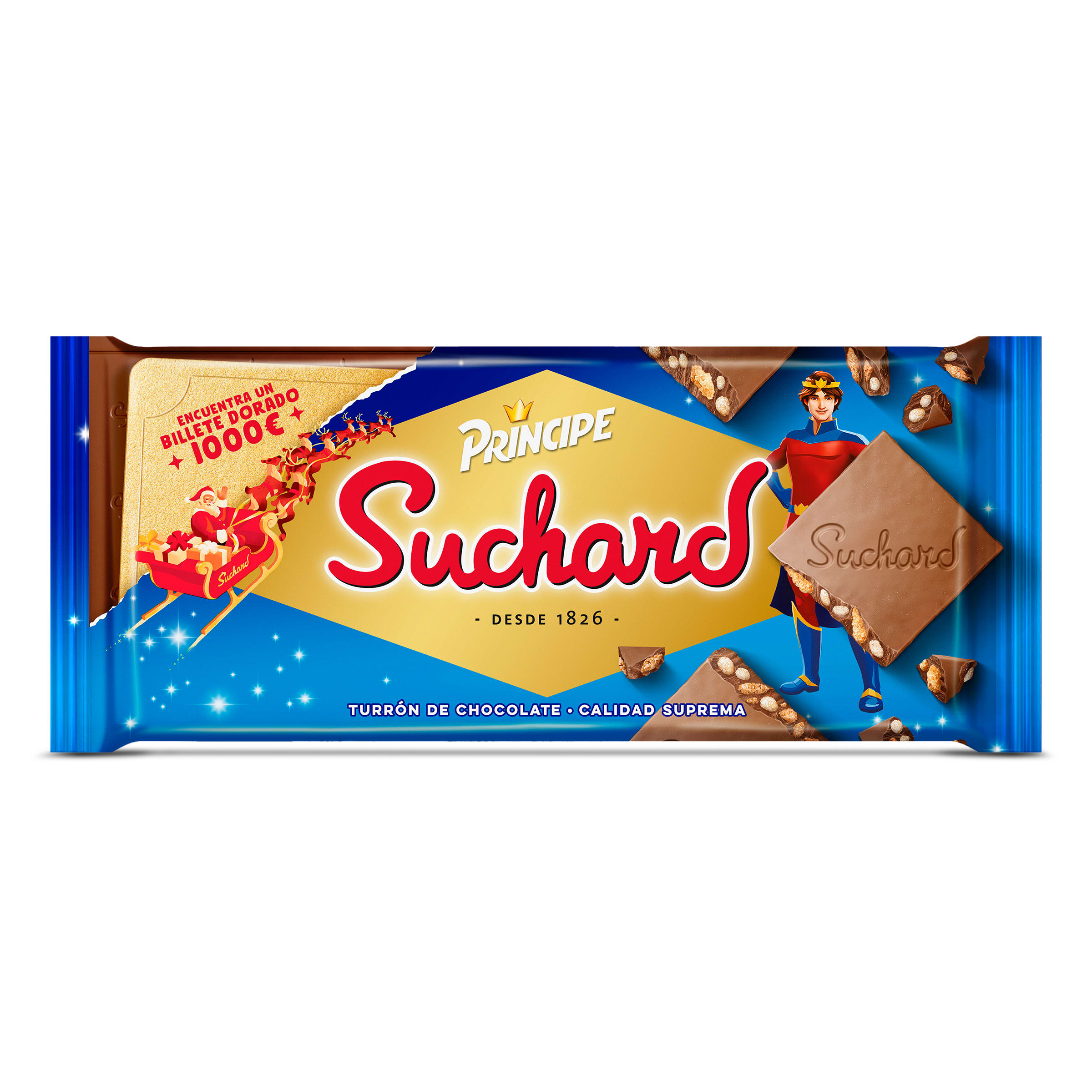Turrón de chocolate y trocitos de galleta PrÍncipe Suchard 260 g
