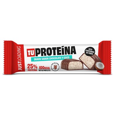 Barrita de proteínas de coco y chocolate Just loading bolsa 27 g-0 Barrita de proteínas de coco y chocolate Just loading bolsa 27 g-0