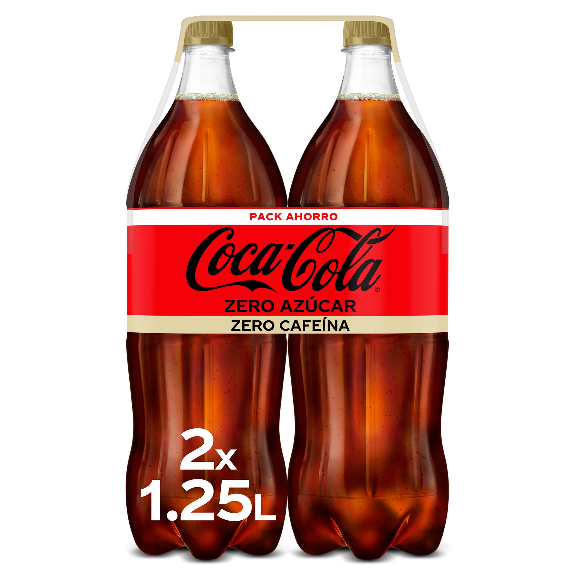 Refresco de cola zero zero Coca-Cola botella 2 x 1.25 L