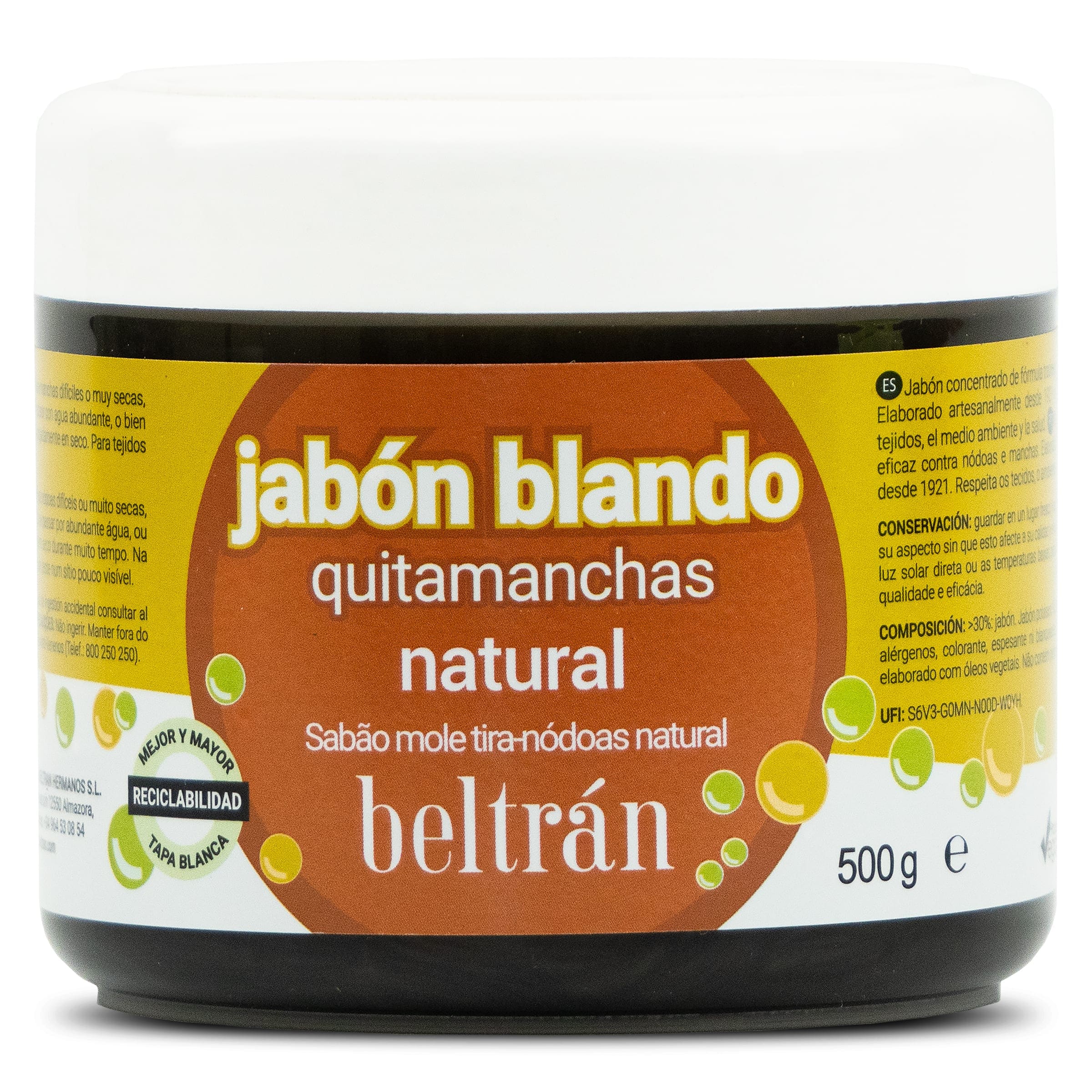 Beltran Jabón blando quitamanchas natural Beltrán Bote 500 g