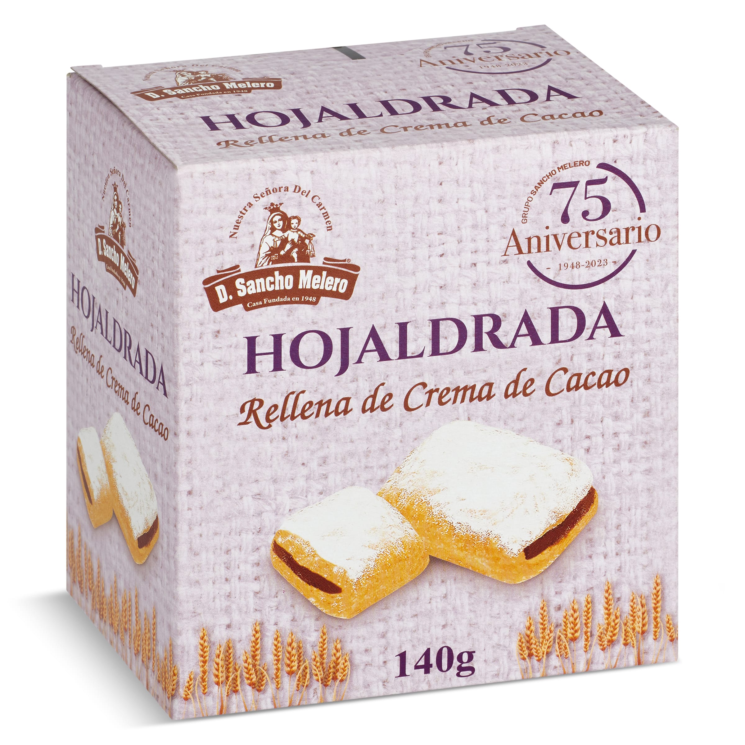 Hojaldrada rellena de crema de cacao La flor de Antequera caja 160 g