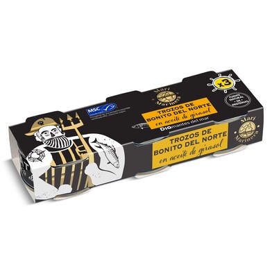 Trozos de bonito del Norte Mari Marinera de Dia lata 3 x 52 g-0 Trozos de bonito del Norte Mari Marinera de Dia lata 3 x 52 g-0