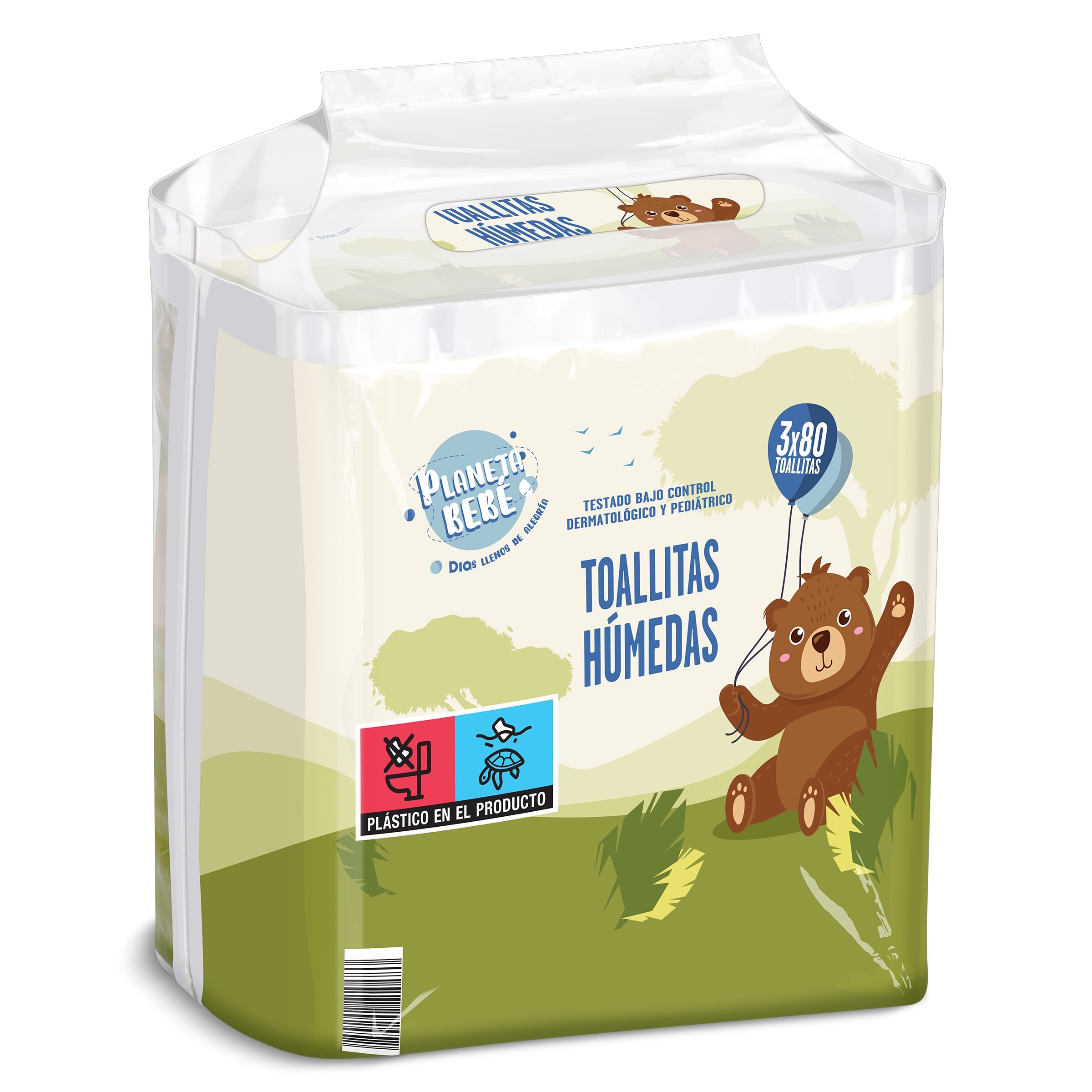 Toallitas húmedas Planeta Bebé de Dia bolsa 3 x 80 unidades