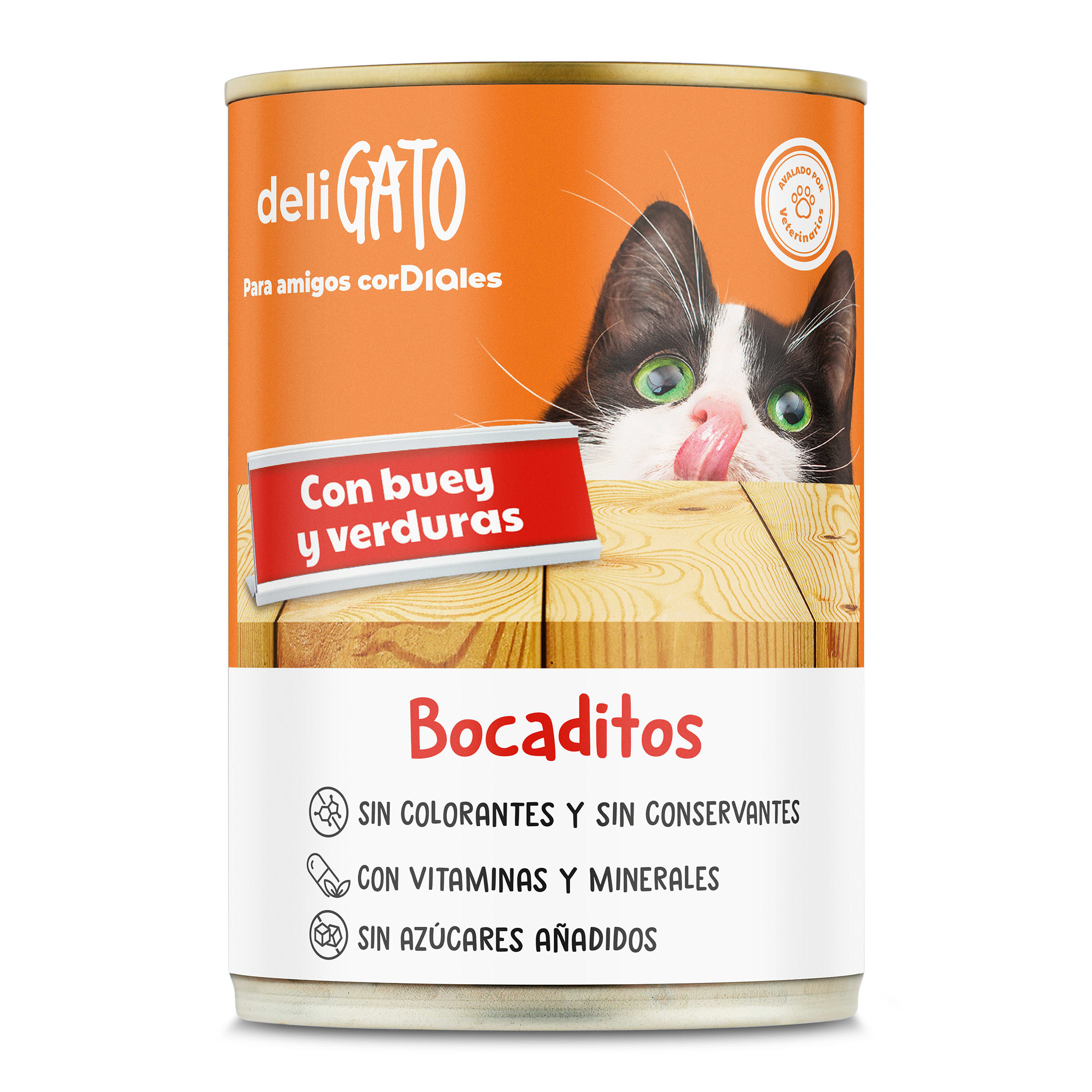 Alimento para gatos bocaditos con buey y verduras Deligato Dia lata 400 g