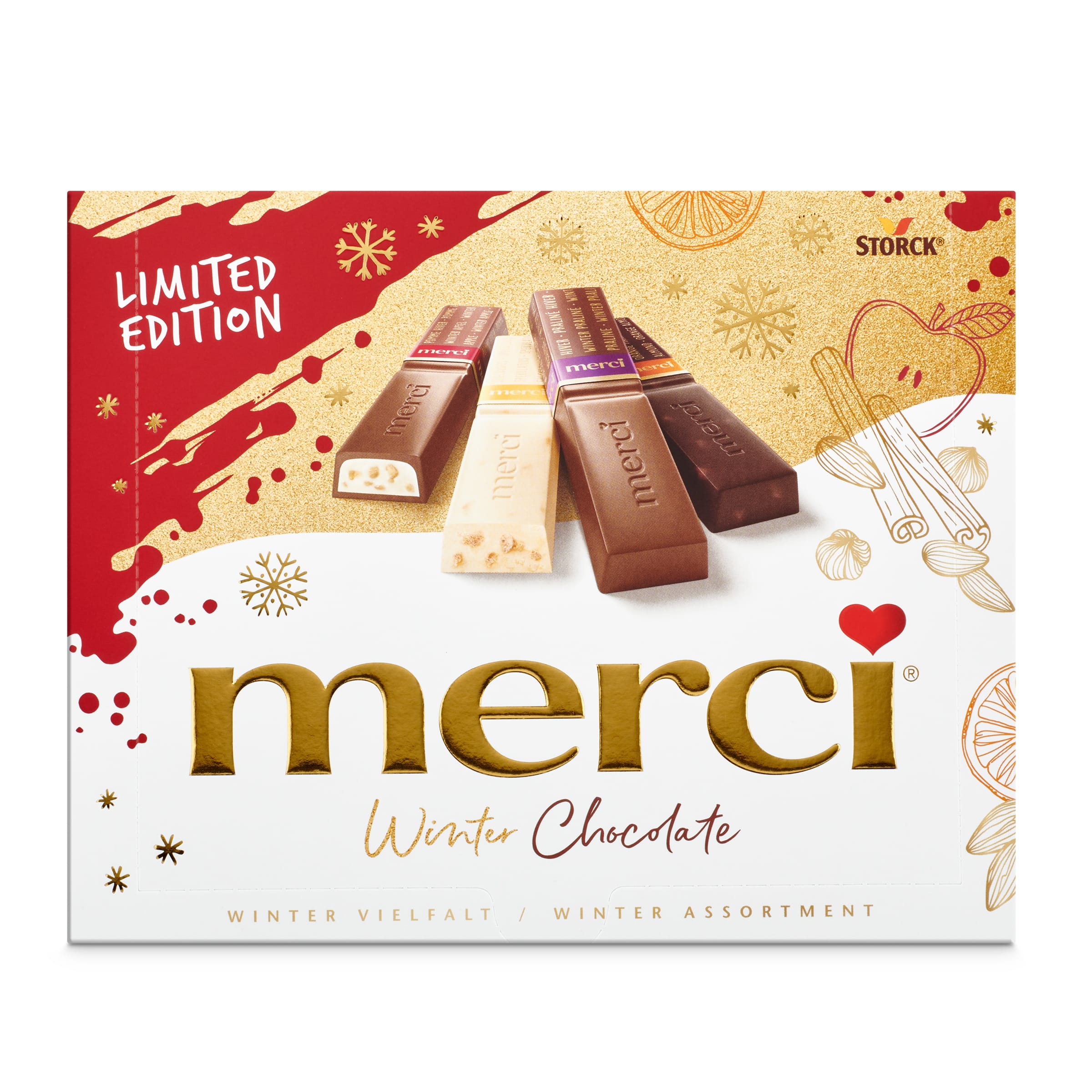Barritas de chocolate winter Merci caja 250 g