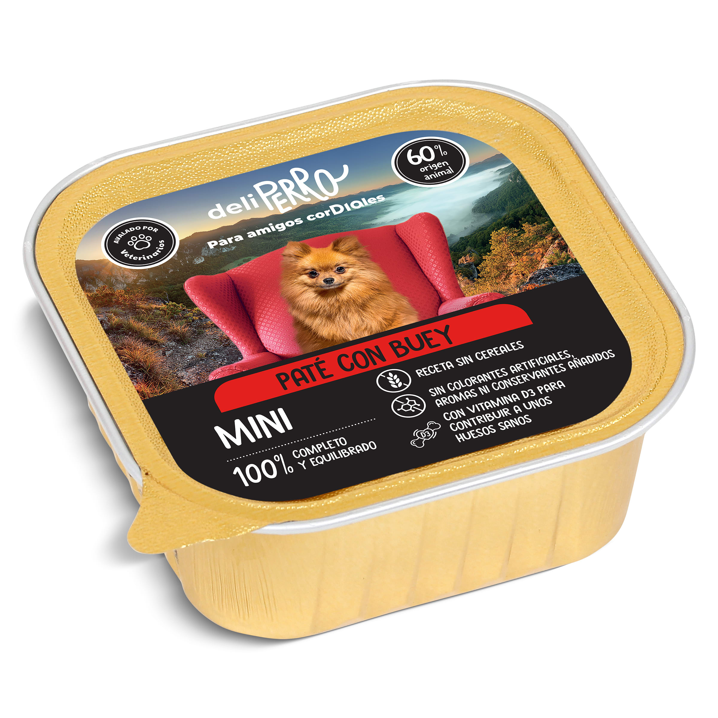 Paté para perros con buey Deliperro tarrina 150 g