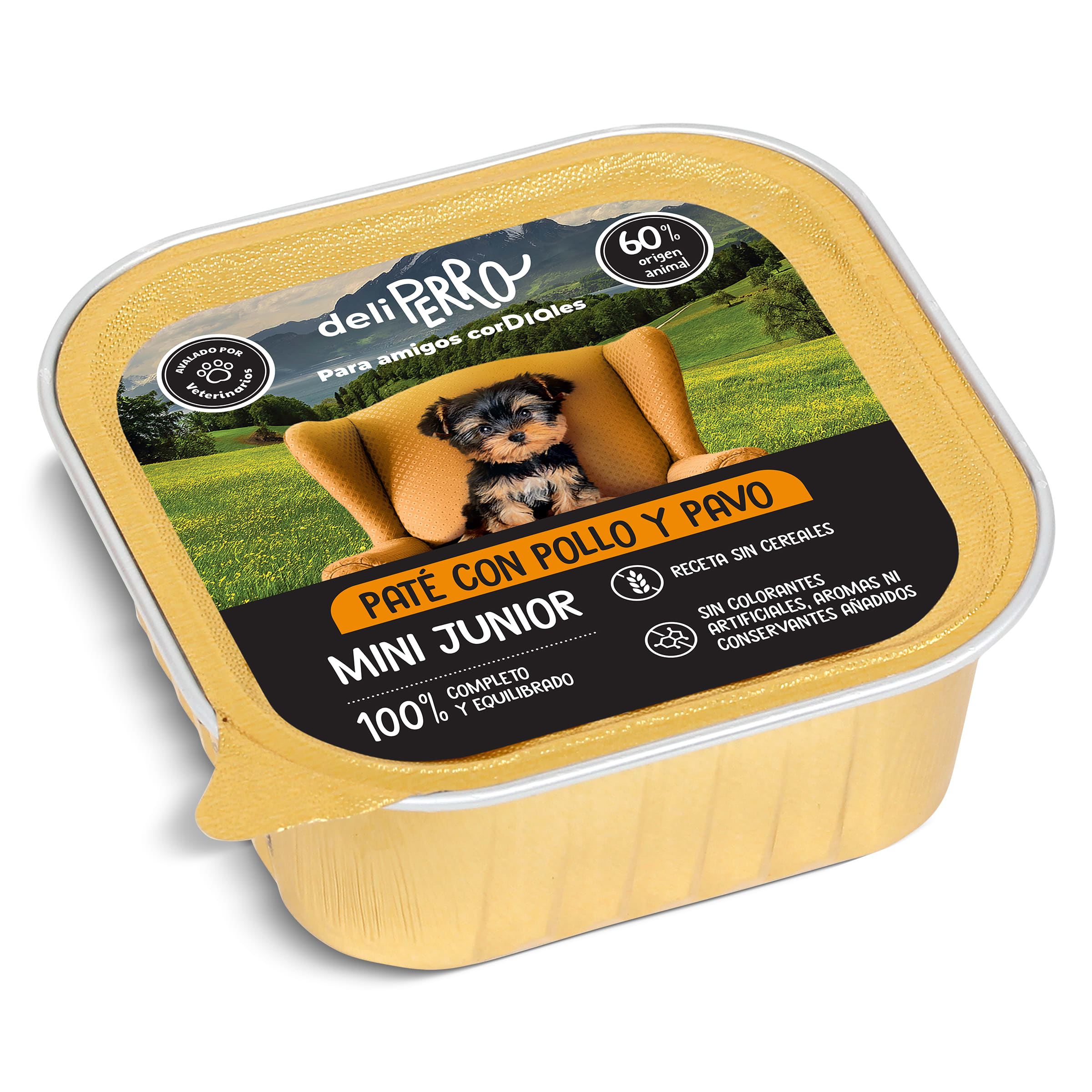 Paté para perros mini junior con pollo y pavo Deliperro tarrina 150 g