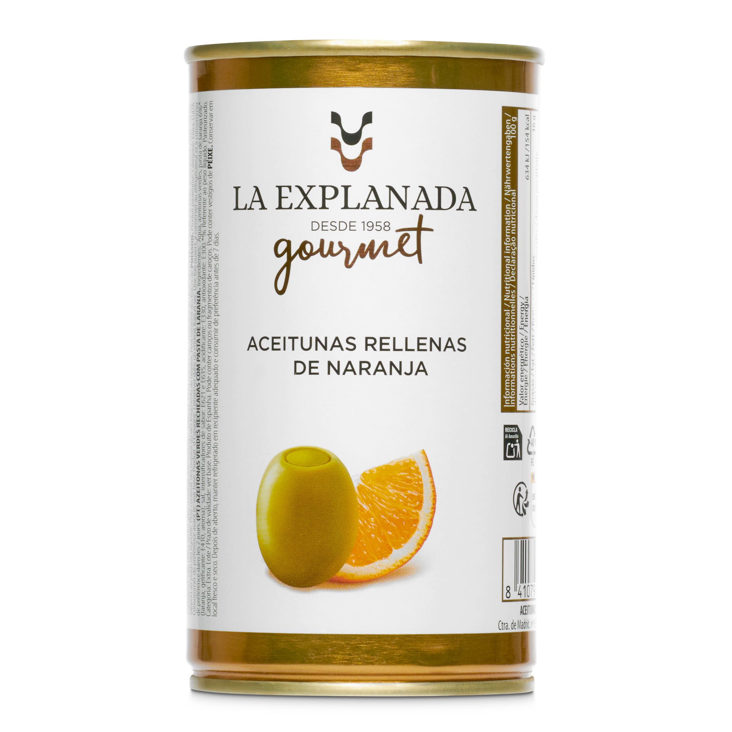 Aceitunas rellenas de naranja La explanada lata 150 g