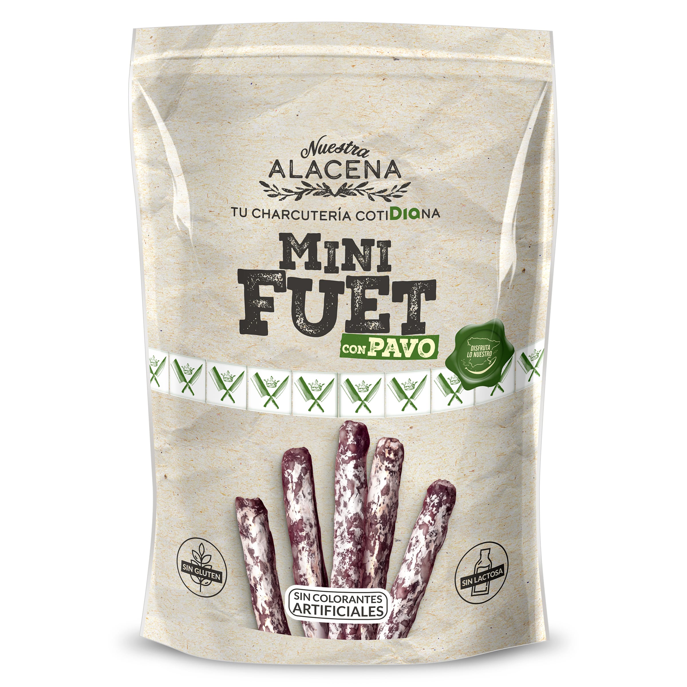 Mini fuet con pavo Nuestra Alacena de Dia bolsa 50 g