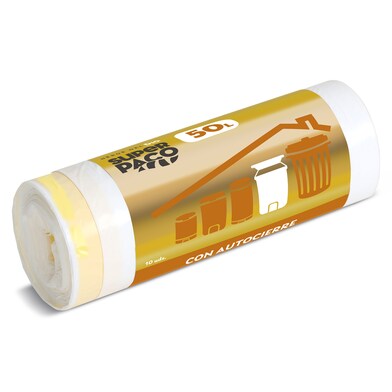 Bolsa de basura con autocierre 50 lt Super Paco de Dia 10 unidades-0 Bolsa de basura con autocierre 50 lt Super Paco de Dia 10 unidades-0