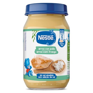 Puré de arroz blanco con pollo Nestlé frasco 190 g-0 Puré de arroz blanco con pollo Nestlé frasco 190 g-0