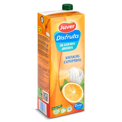 Bebida de zumo de naranja sin azúcares añadidos Juver Disfruta 1.5 L-0 Bebida de zumo de naranja sin azúcares añadidos Juver Disfruta 1.5 L-0