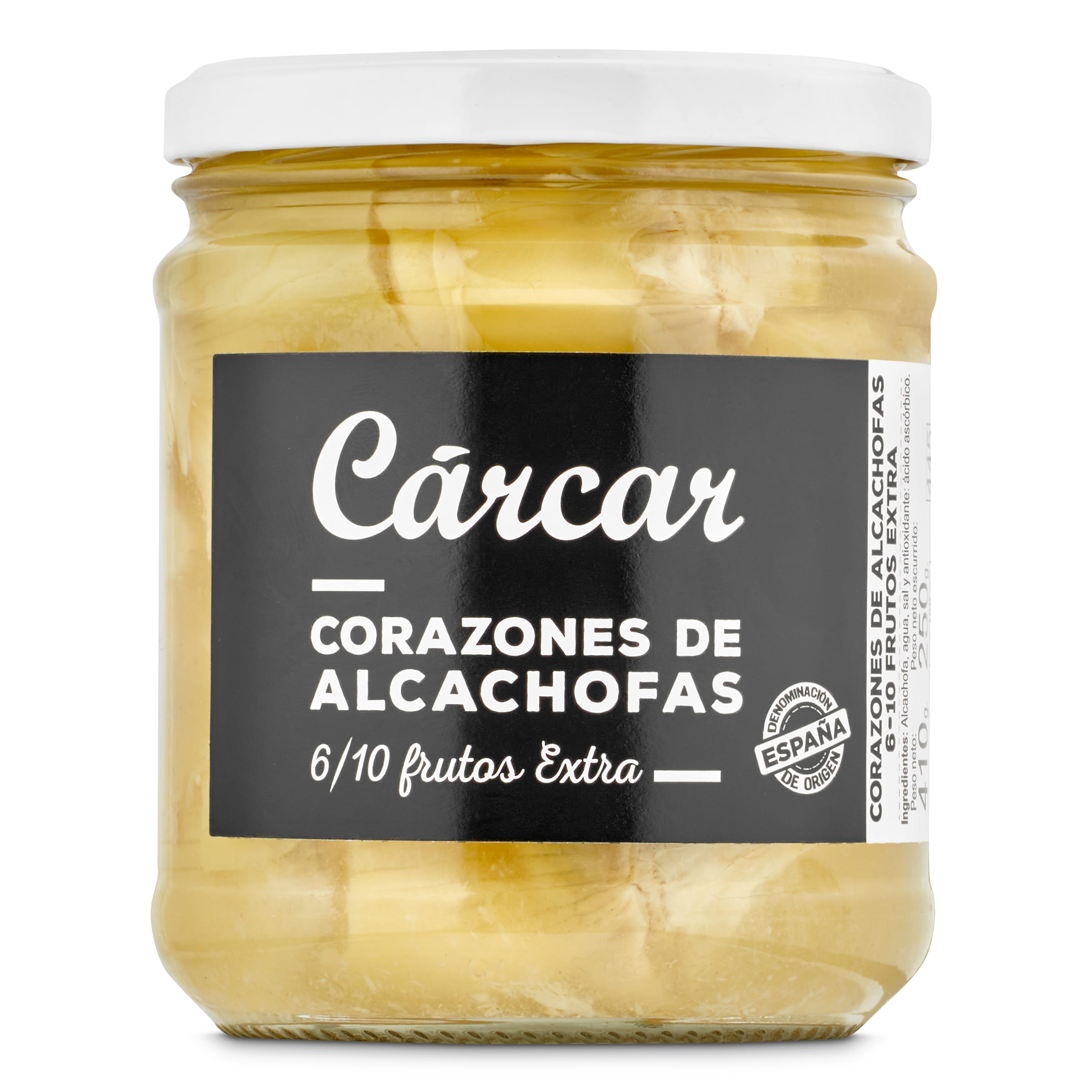 Corazones de alcachofas 6/10 Carcar frasco 250 g