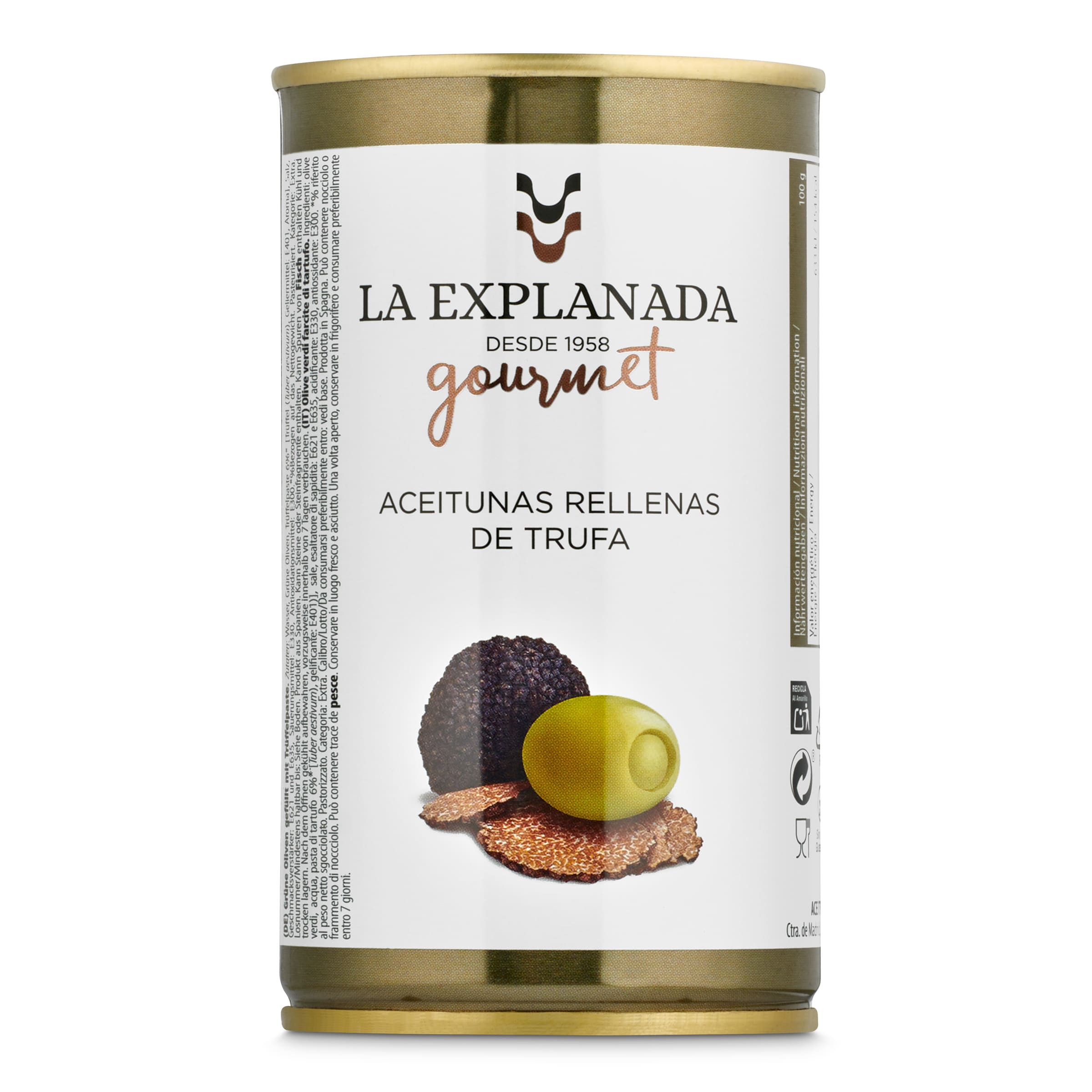 Aceitunas rellenas de trufa La explanada lata 150 g