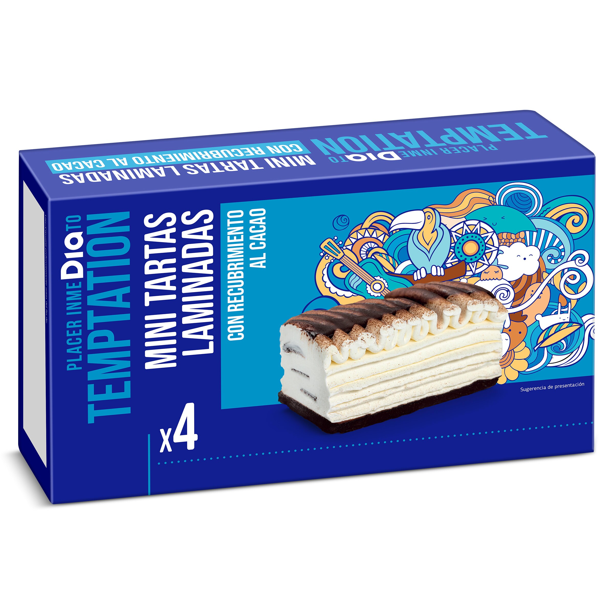 Mini tarta laminada de nata y chocolate Temptation caja 280 g